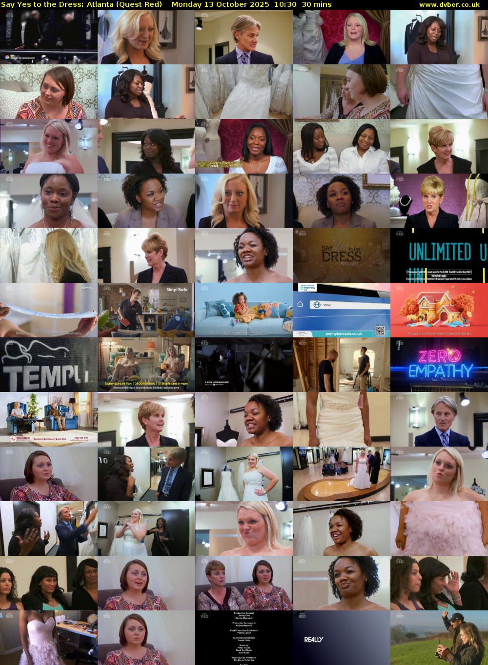 Say Yes to the Dress: Atlanta (Quest Red) Monday 13 October 2025 10:30 - 11:00