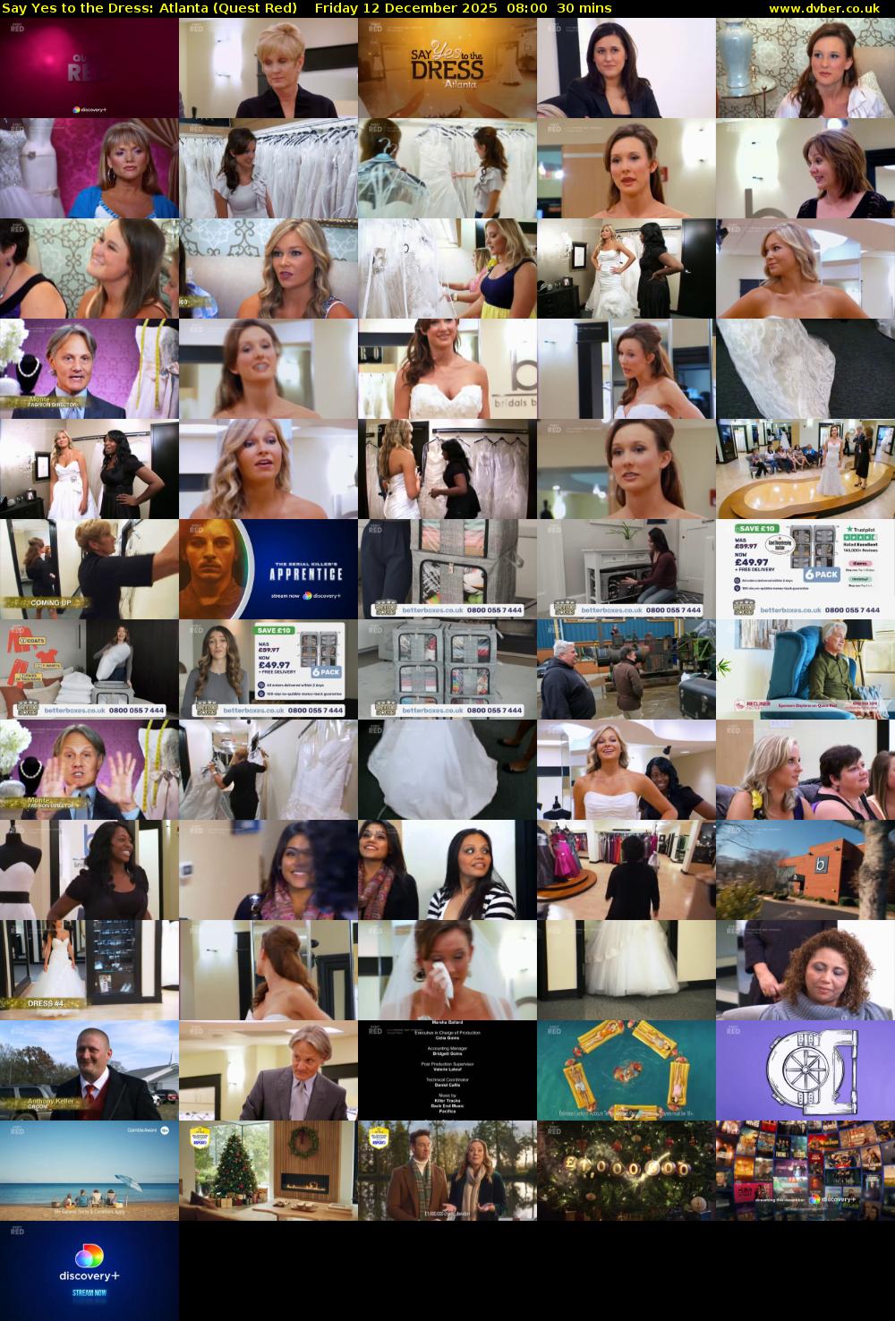 Say Yes to the Dress: Atlanta (Quest Red) Friday 12 December 2025 08:00 - 08:30