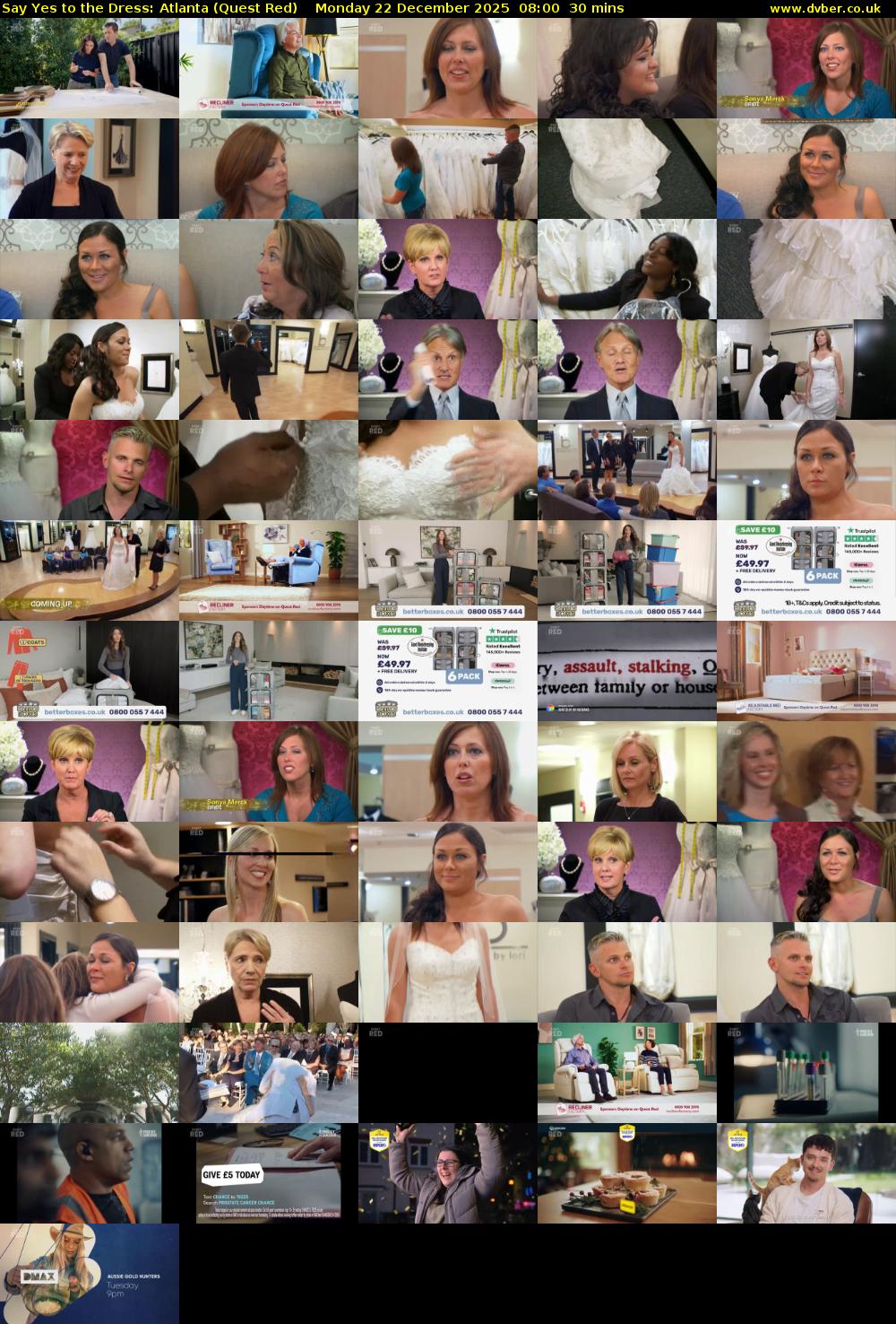 Say Yes to the Dress: Atlanta (Quest Red) Monday 22 December 2025 08:00 - 08:30