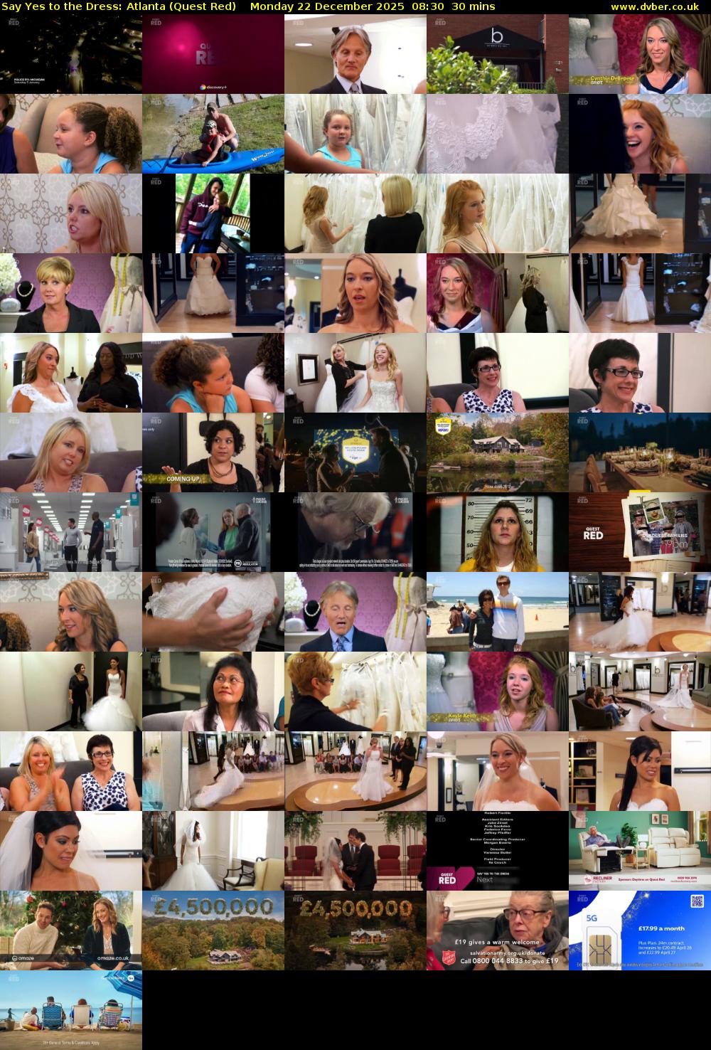 Say Yes to the Dress: Atlanta (Quest Red) Monday 22 December 2025 08:30 - 09:00