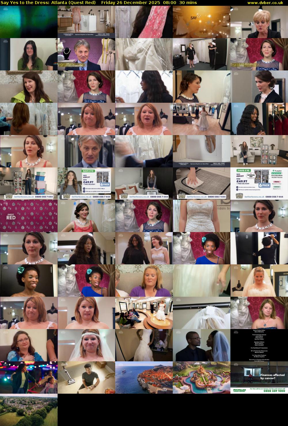 Say Yes to the Dress: Atlanta (Quest Red) Friday 26 December 2025 08:00 - 08:30