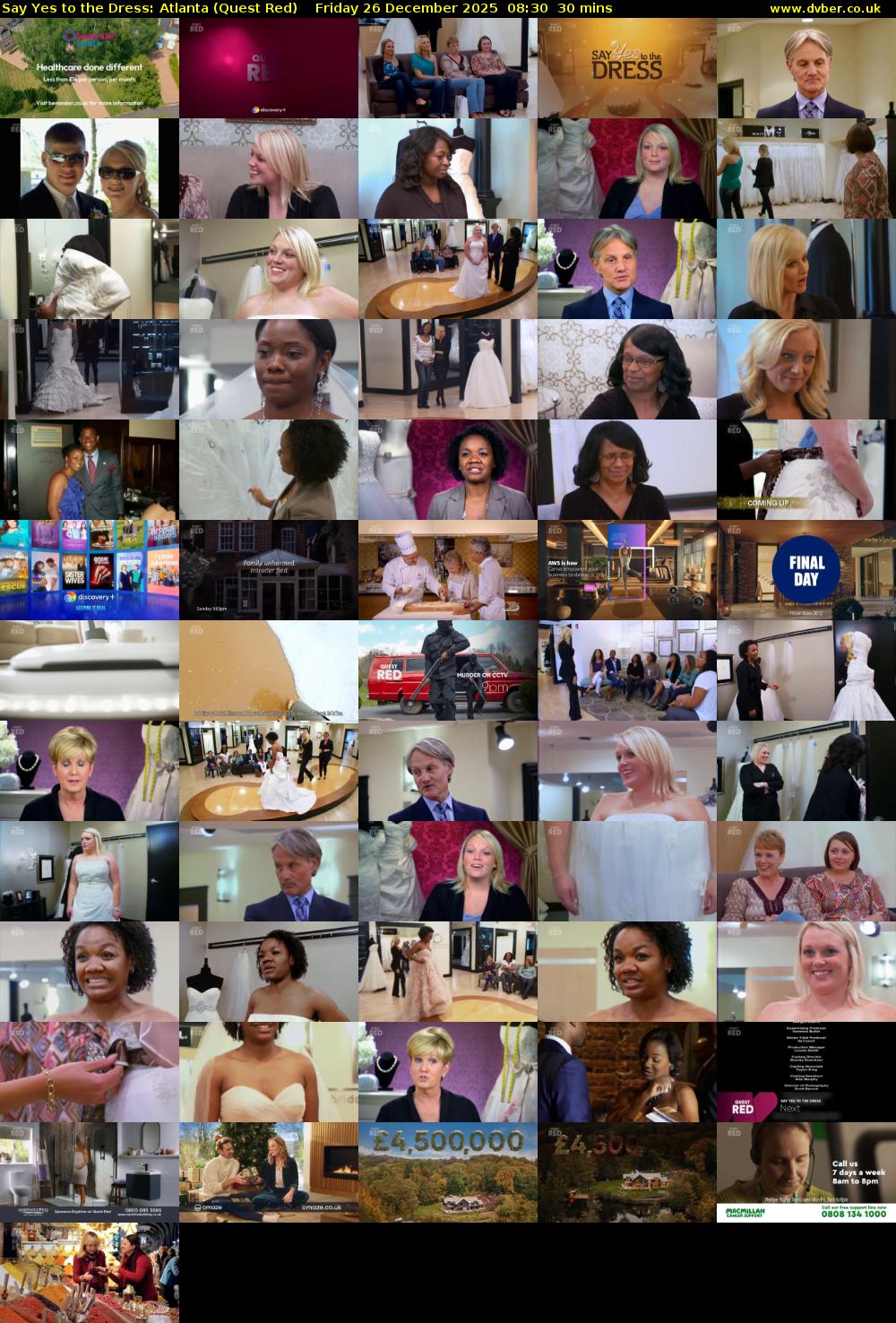 Say Yes to the Dress: Atlanta (Quest Red) Friday 26 December 2025 08:30 - 09:00