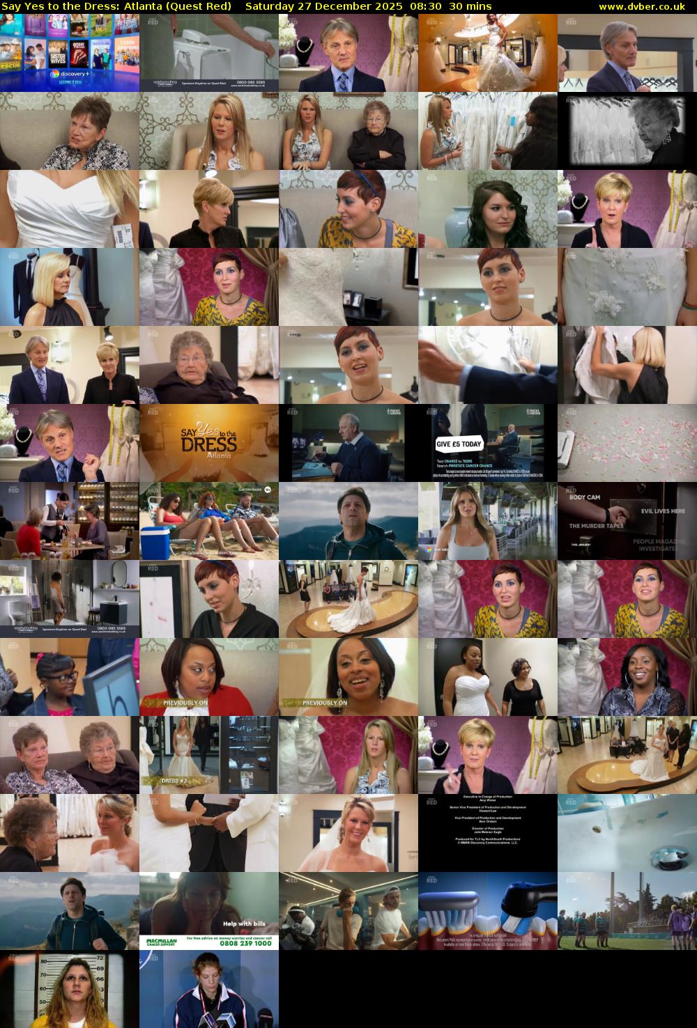 Say Yes to the Dress: Atlanta (Quest Red) Saturday 27 December 2025 08:30 - 09:00