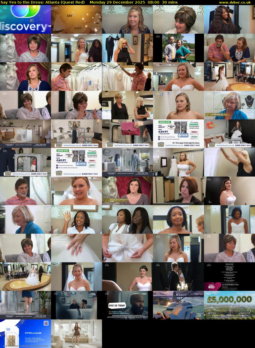 Say Yes to the Dress: Atlanta (Quest Red) Monday 29 December 2025 08:00 - 08:30