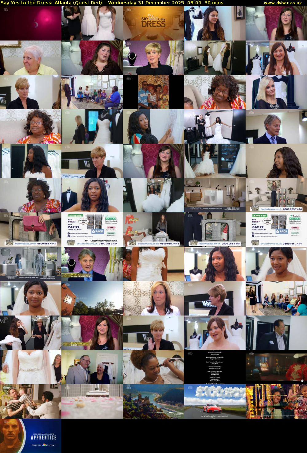 Say Yes to the Dress: Atlanta (Quest Red) Wednesday 31 December 2025 08:00 - 08:30