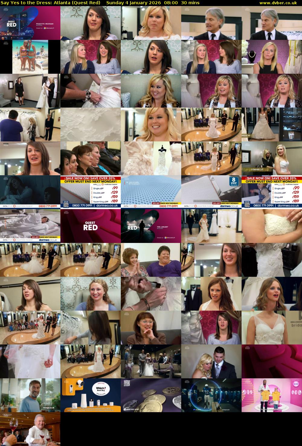 Say Yes to the Dress: Atlanta (Quest Red) Sunday 4 January 2026 08:00 - 08:30