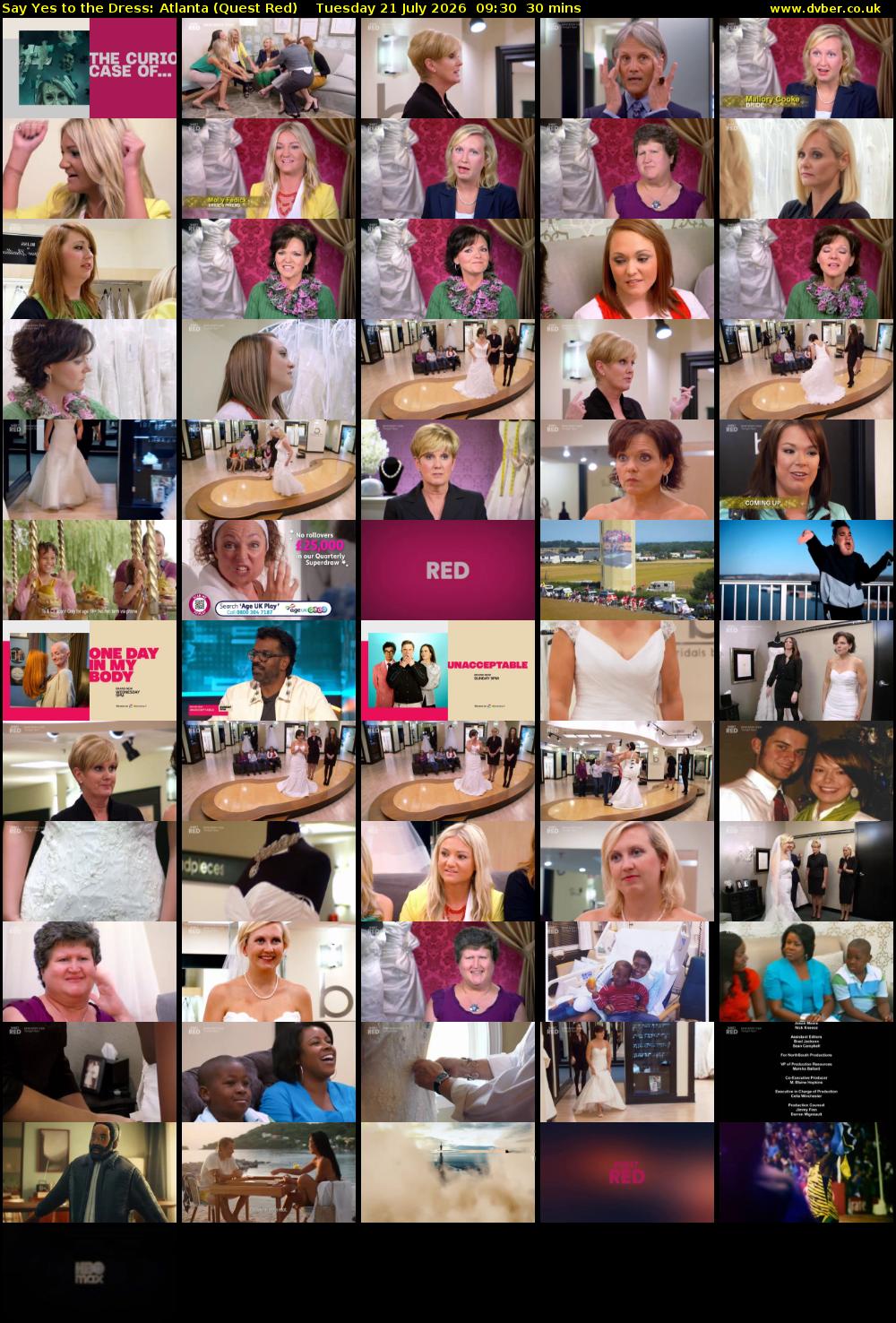 Say Yes to the Dress: Atlanta (Quest Red) Tuesday 21 July 2026 09:30 - 10:00