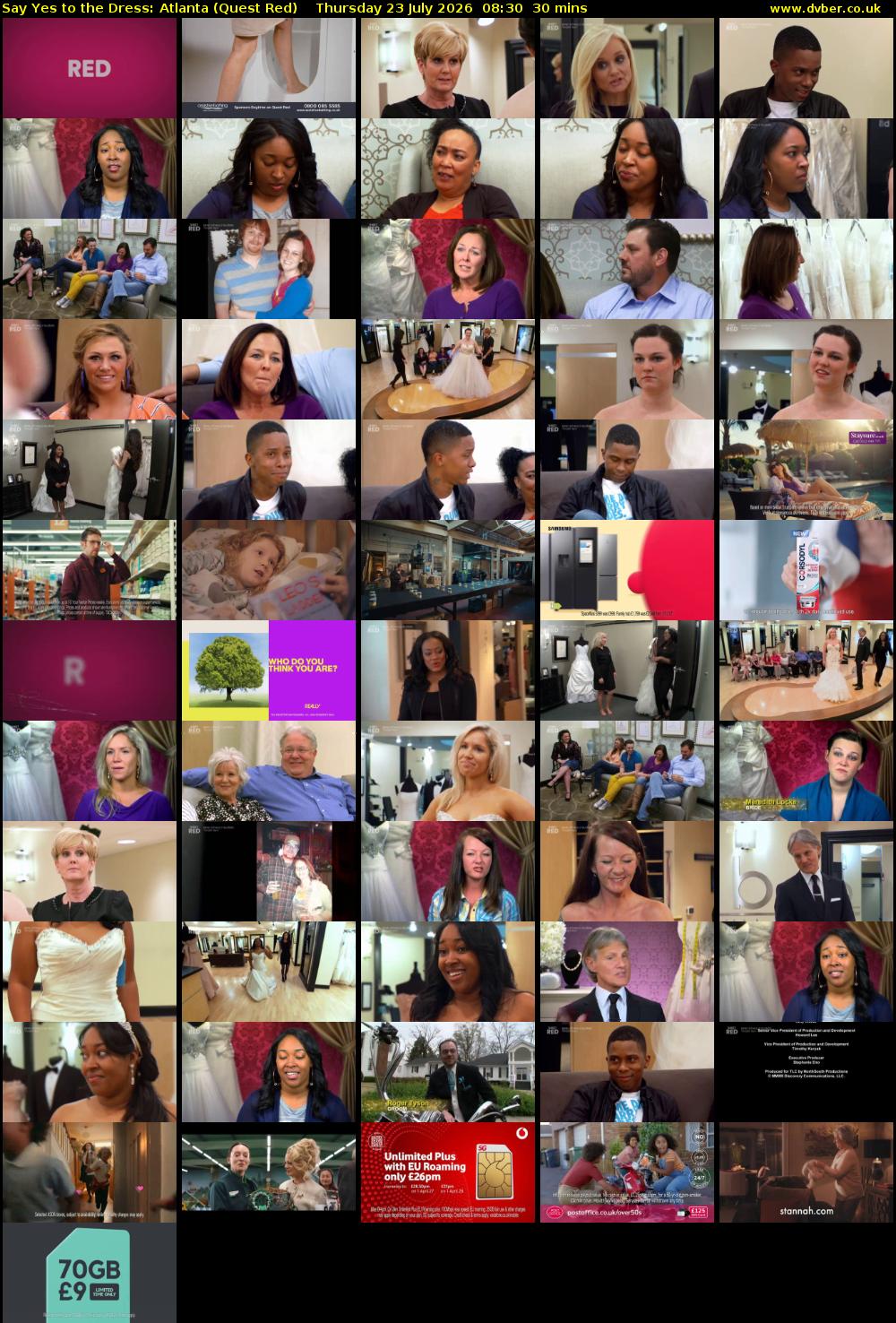Say Yes to the Dress: Atlanta (Quest Red) Thursday 23 July 2026 08:30 - 09:00