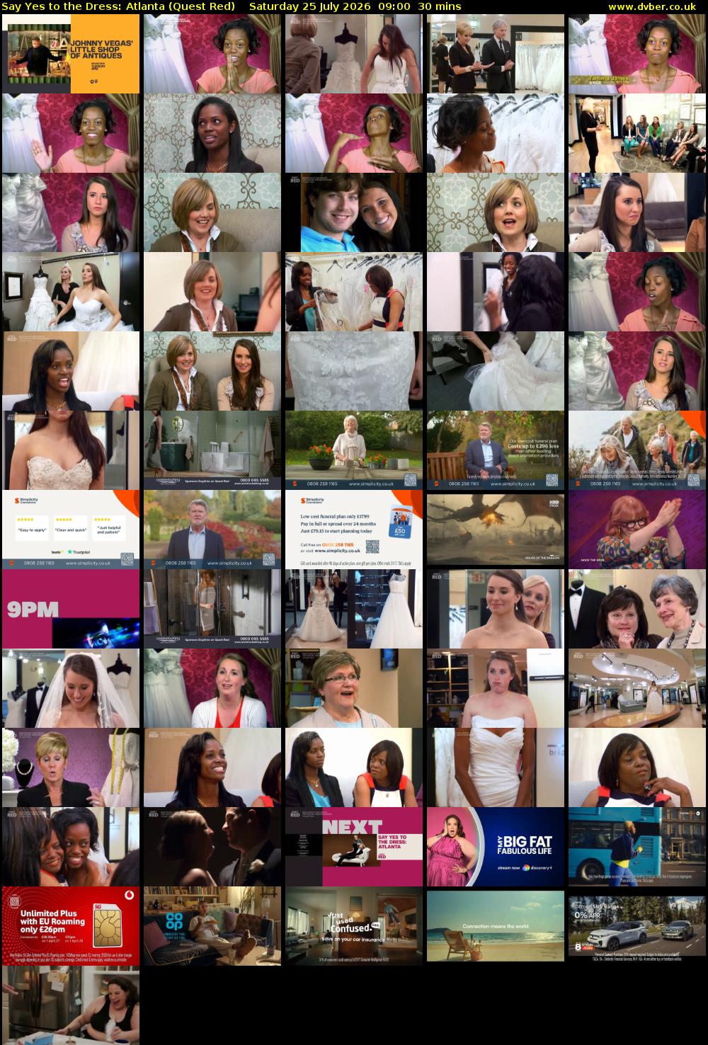 Say Yes to the Dress: Atlanta (Quest Red) Saturday 25 July 2026 09:00 - 09:30