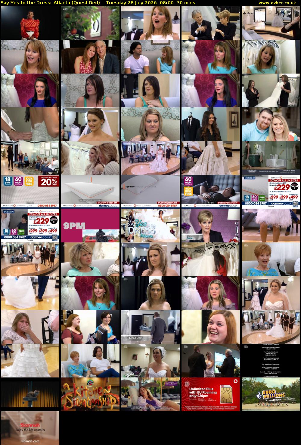 Say Yes to the Dress: Atlanta (Quest Red) Tuesday 28 July 2026 08:00 - 08:30