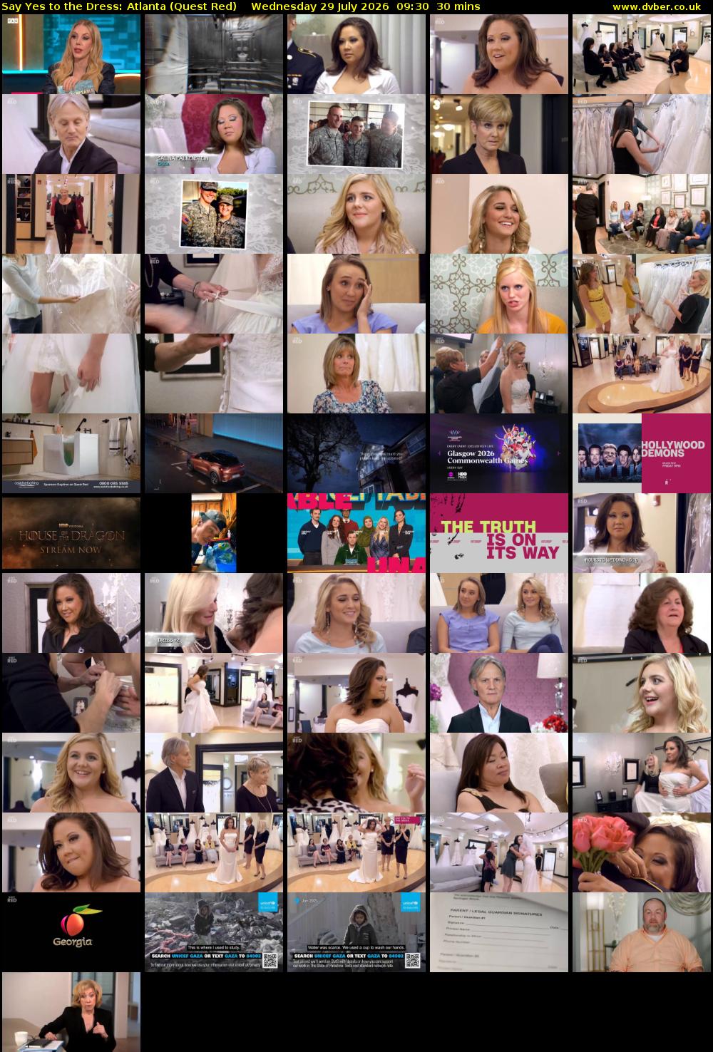 Say Yes to the Dress: Atlanta (Quest Red) Wednesday 29 July 2026 09:30 - 10:00