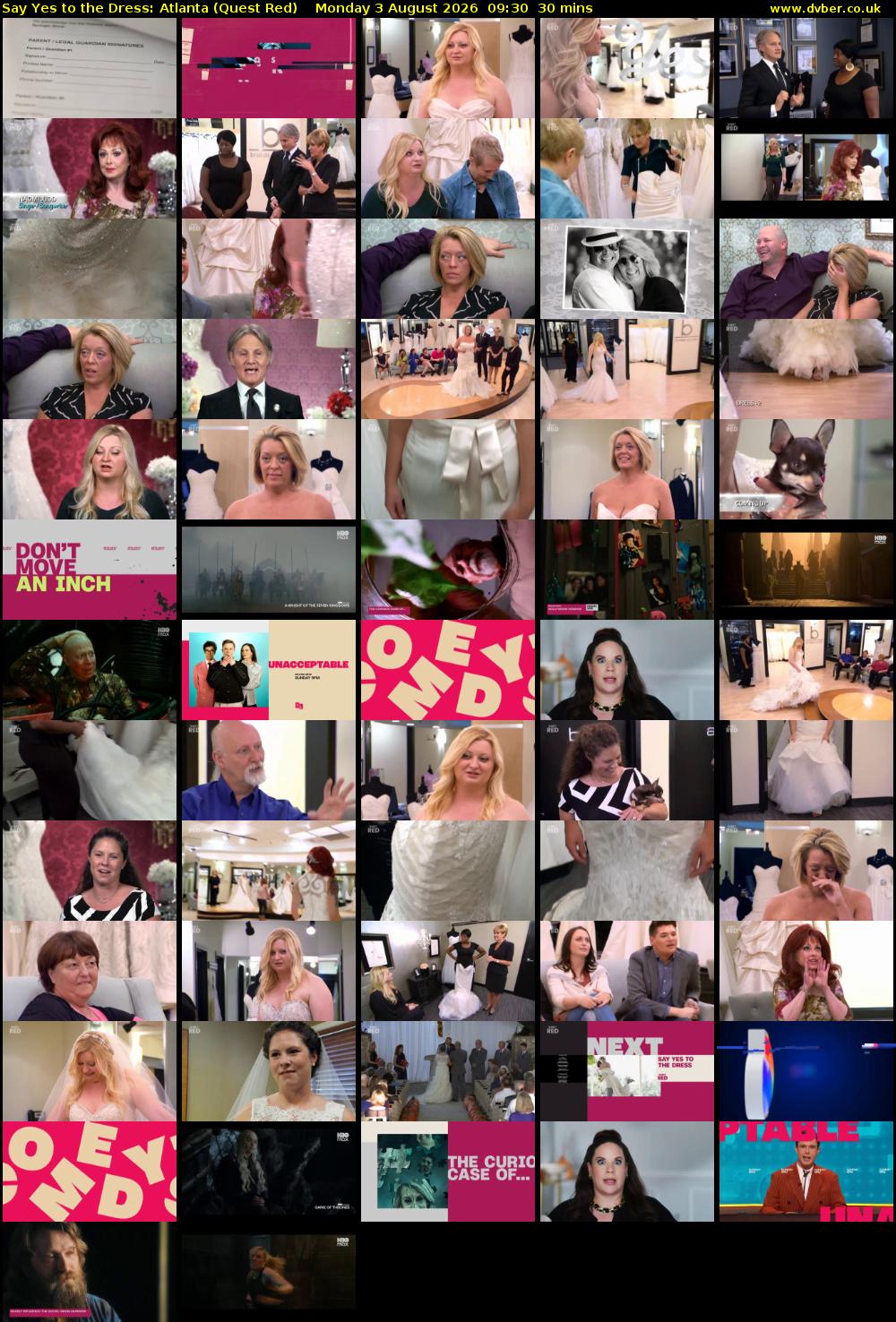 Say Yes to the Dress: Atlanta (Quest Red) Monday 3 August 2026 09:30 - 10:00
