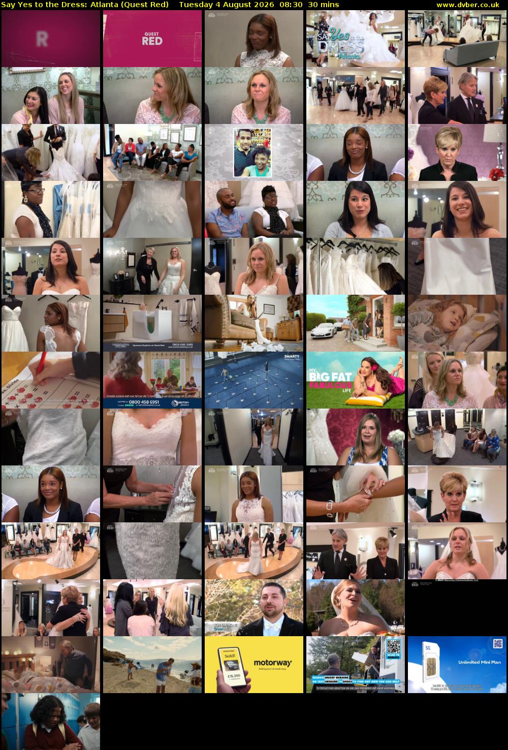 Say Yes to the Dress: Atlanta (Quest Red) Tuesday 4 August 2026 08:30 - 09:00