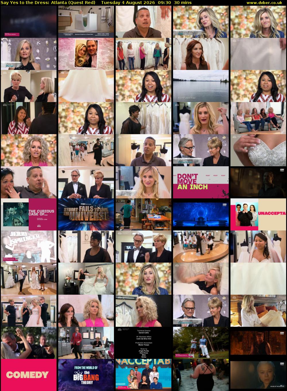Say Yes to the Dress: Atlanta (Quest Red) Tuesday 4 August 2026 09:30 - 10:00