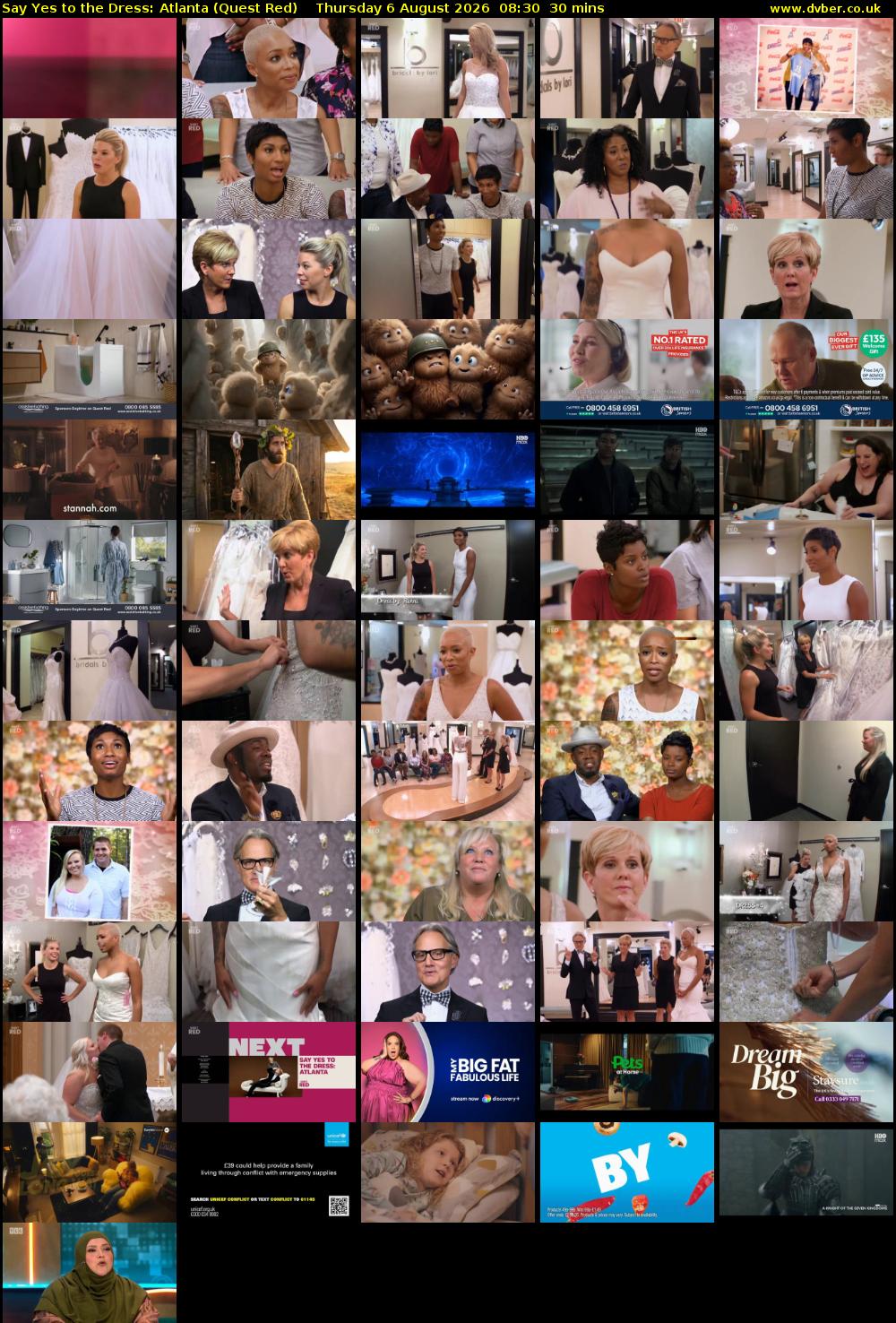 Say Yes to the Dress: Atlanta (Quest Red) Thursday 6 August 2026 08:30 - 09:00