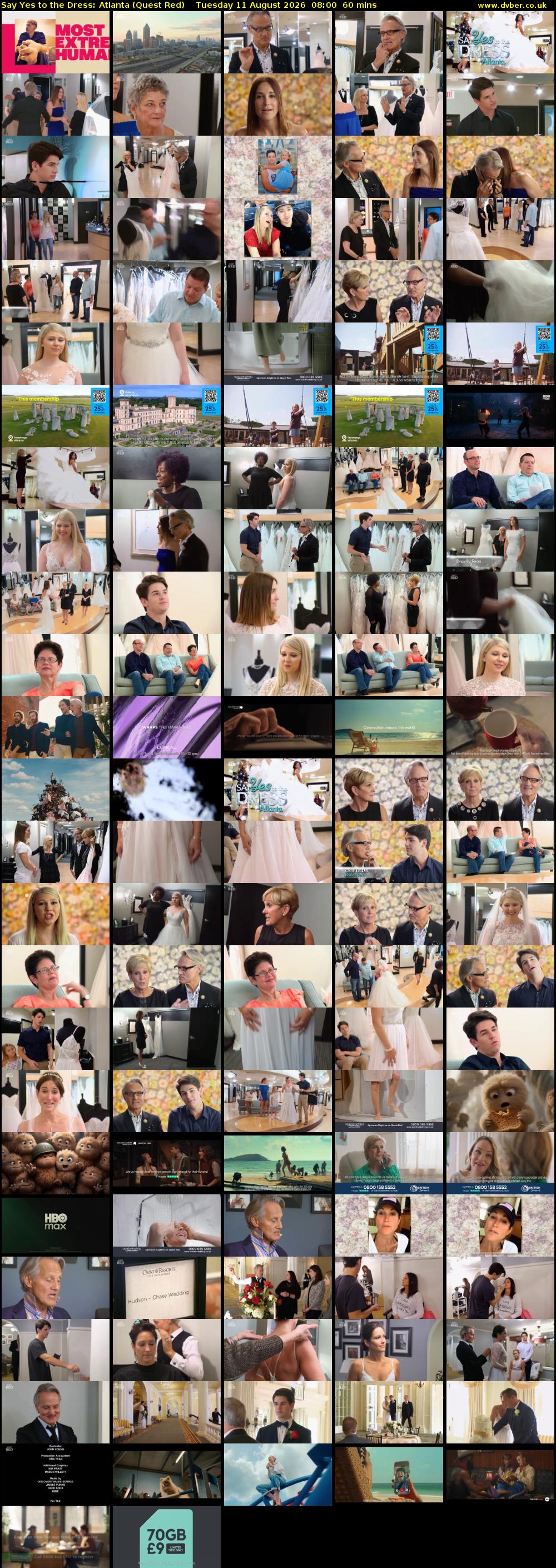 Say Yes to the Dress: Atlanta (Quest Red) Tuesday 11 August 2026 08:00 - 09:00