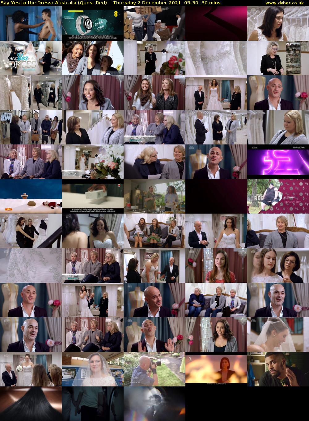 Say Yes to the Dress: Australia (Quest Red) Thursday 2 December 2021 05:30 - 06:00