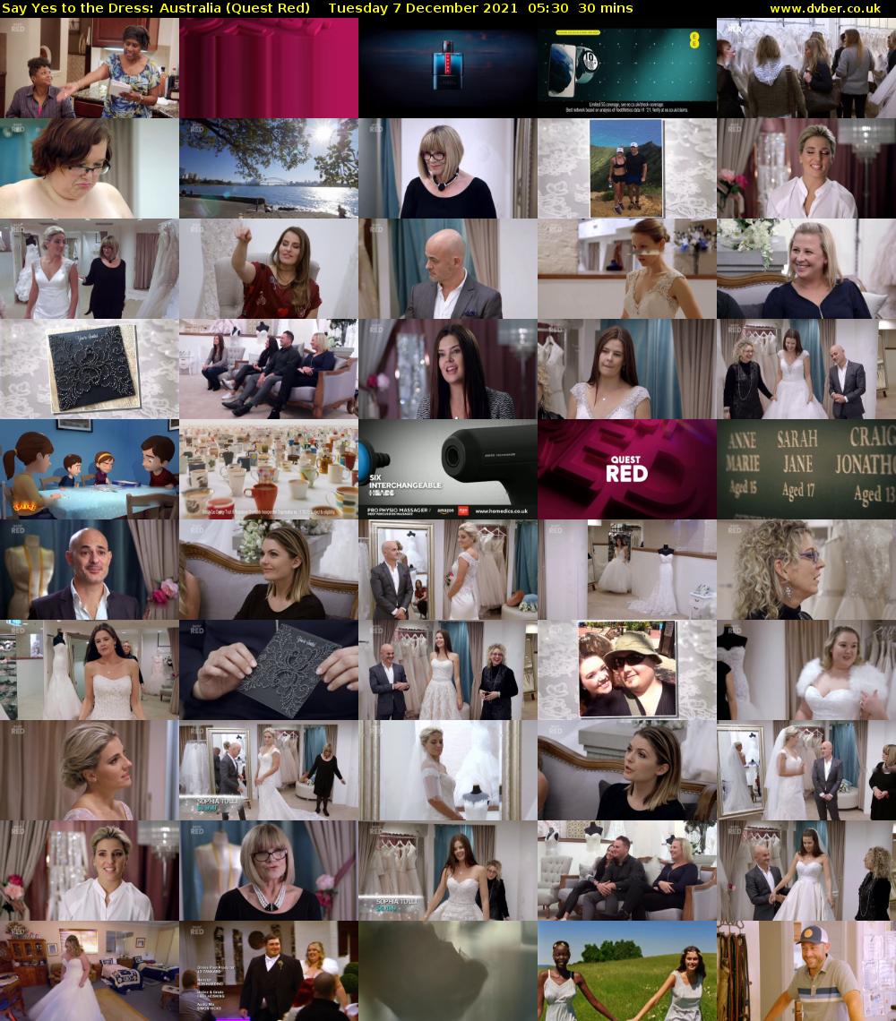 Say Yes to the Dress: Australia (Quest Red) Tuesday 7 December 2021 05:30 - 06:00
