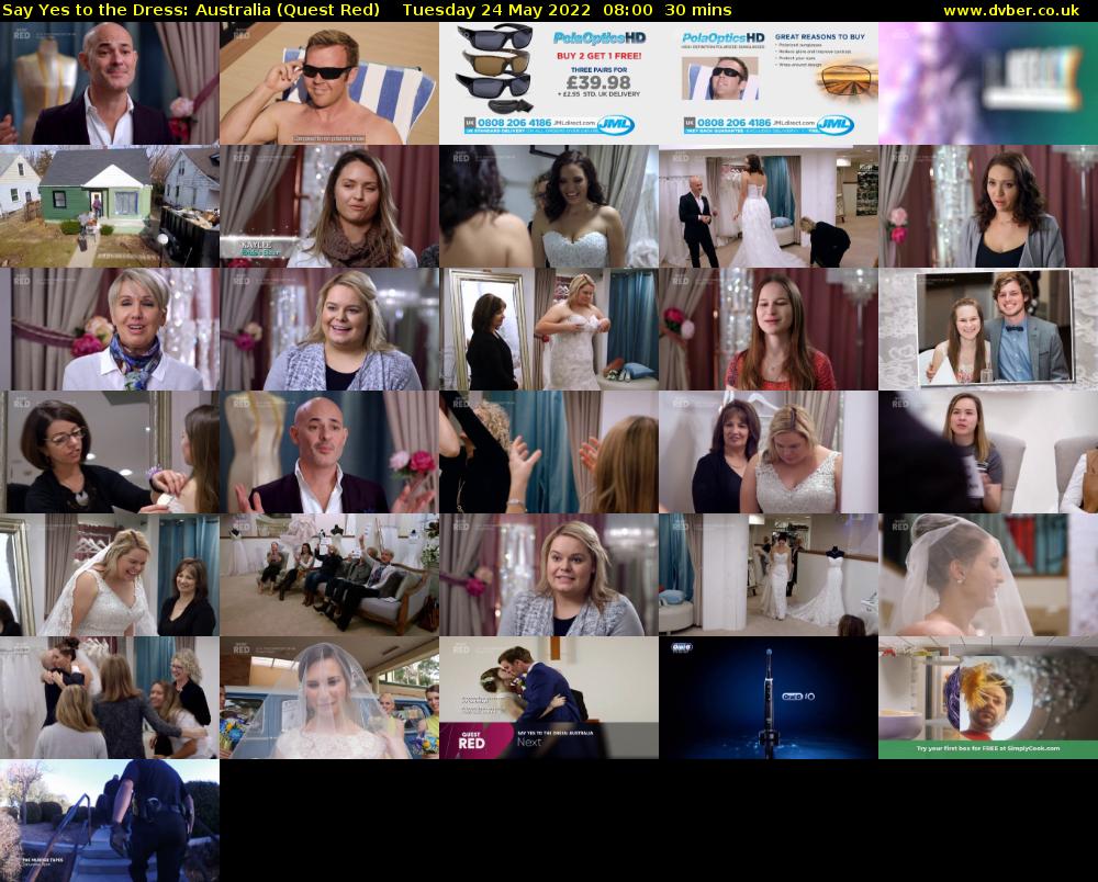 Say Yes to the Dress: Australia (Quest Red) Tuesday 24 May 2022 08:00 - 08:30