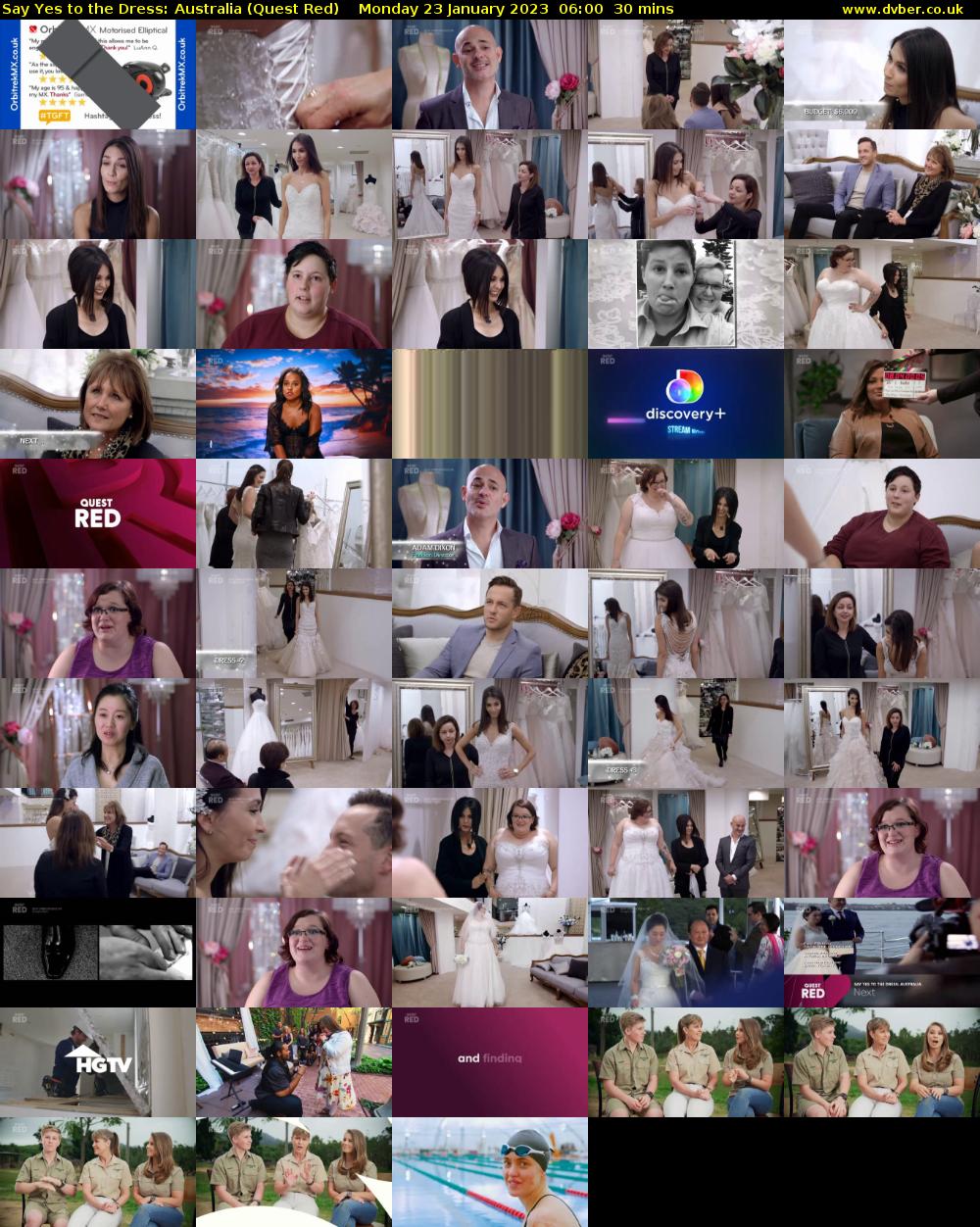 Say Yes to the Dress: Australia (Quest Red) Monday 23 January 2023 06:00 - 06:30