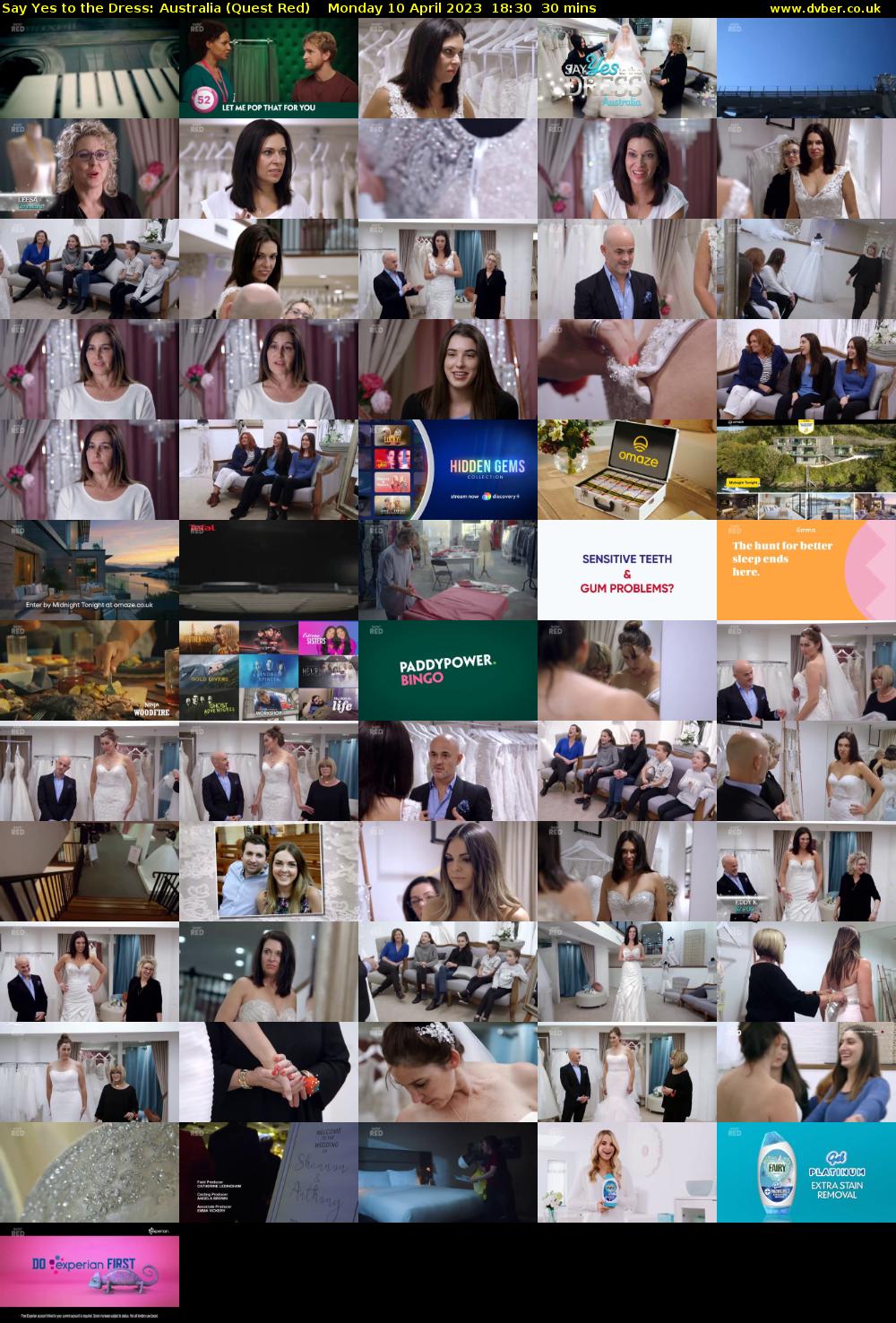 Say Yes to the Dress: Australia (Quest Red) Monday 10 April 2023 18:30 - 19:00