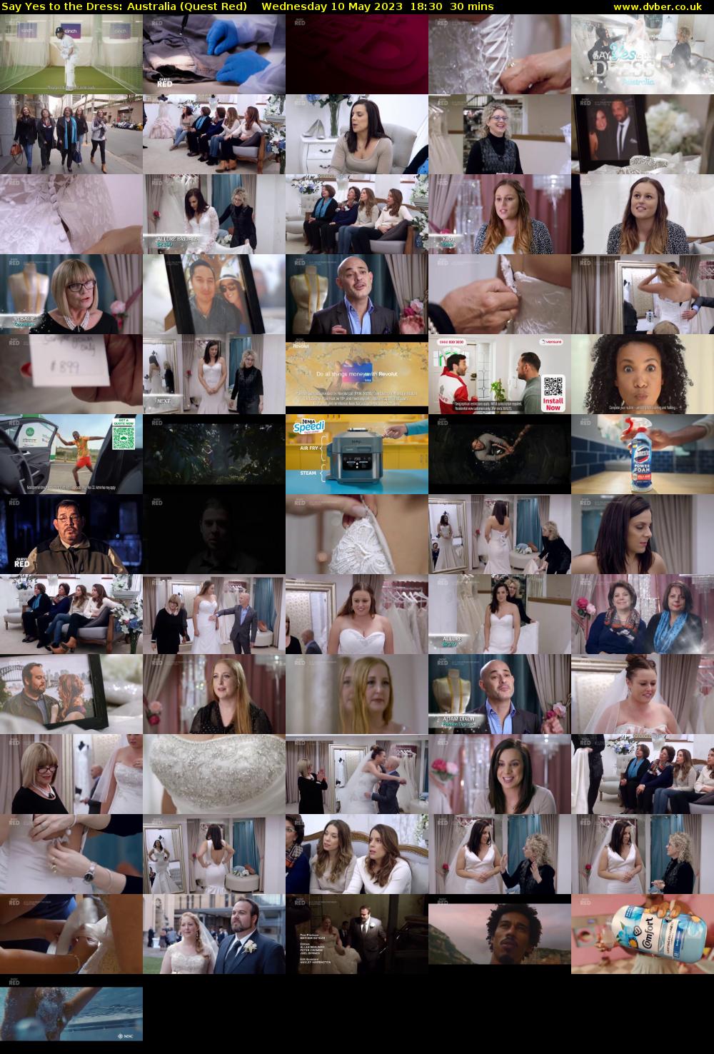 Say Yes to the Dress: Australia (Quest Red) Wednesday 10 May 2023 18:30 - 19:00
