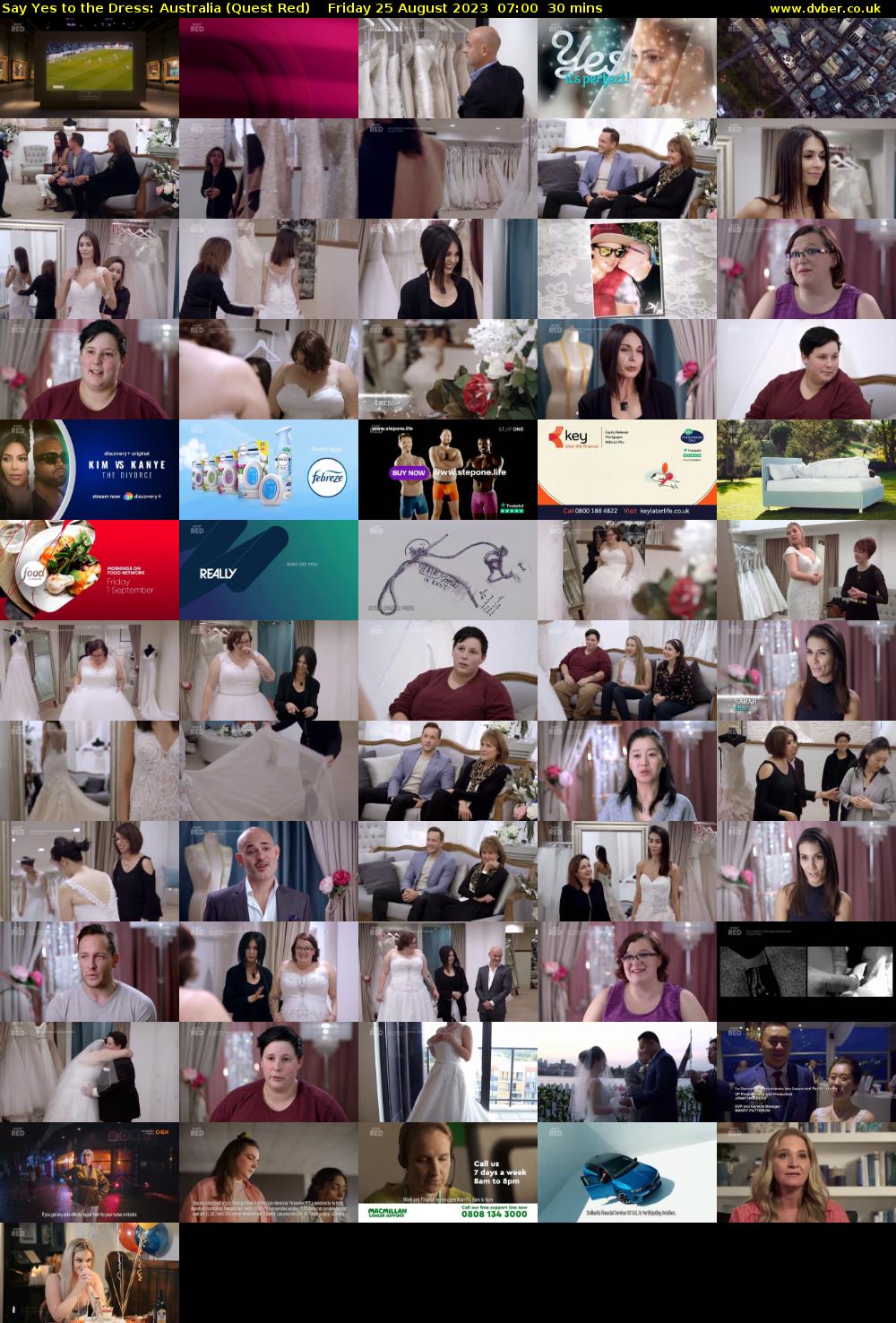 Say Yes to the Dress: Australia (Quest Red) Friday 25 August 2023 07:00 - 07:30