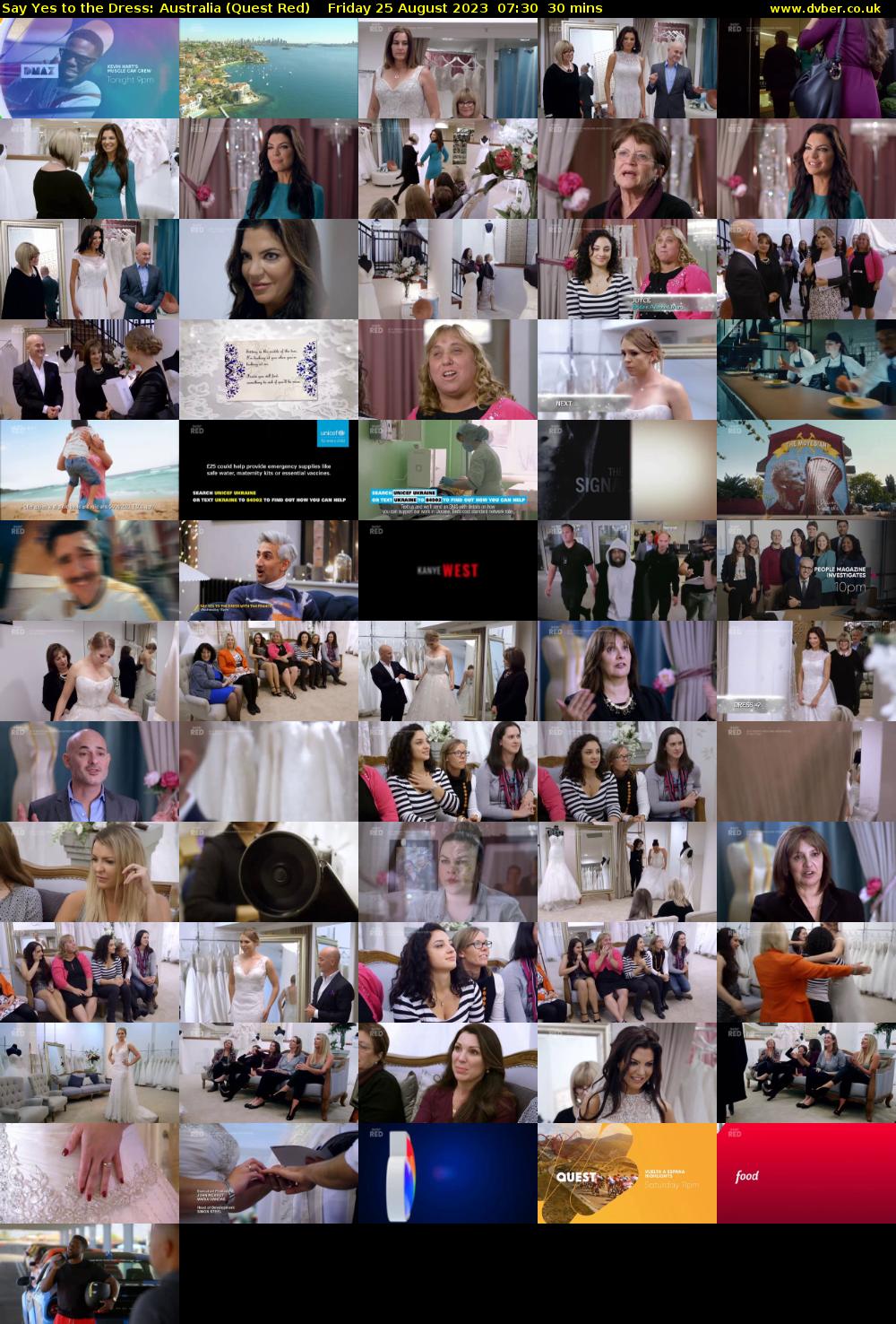 Say Yes to the Dress: Australia (Quest Red) Friday 25 August 2023 07:30 - 08:00