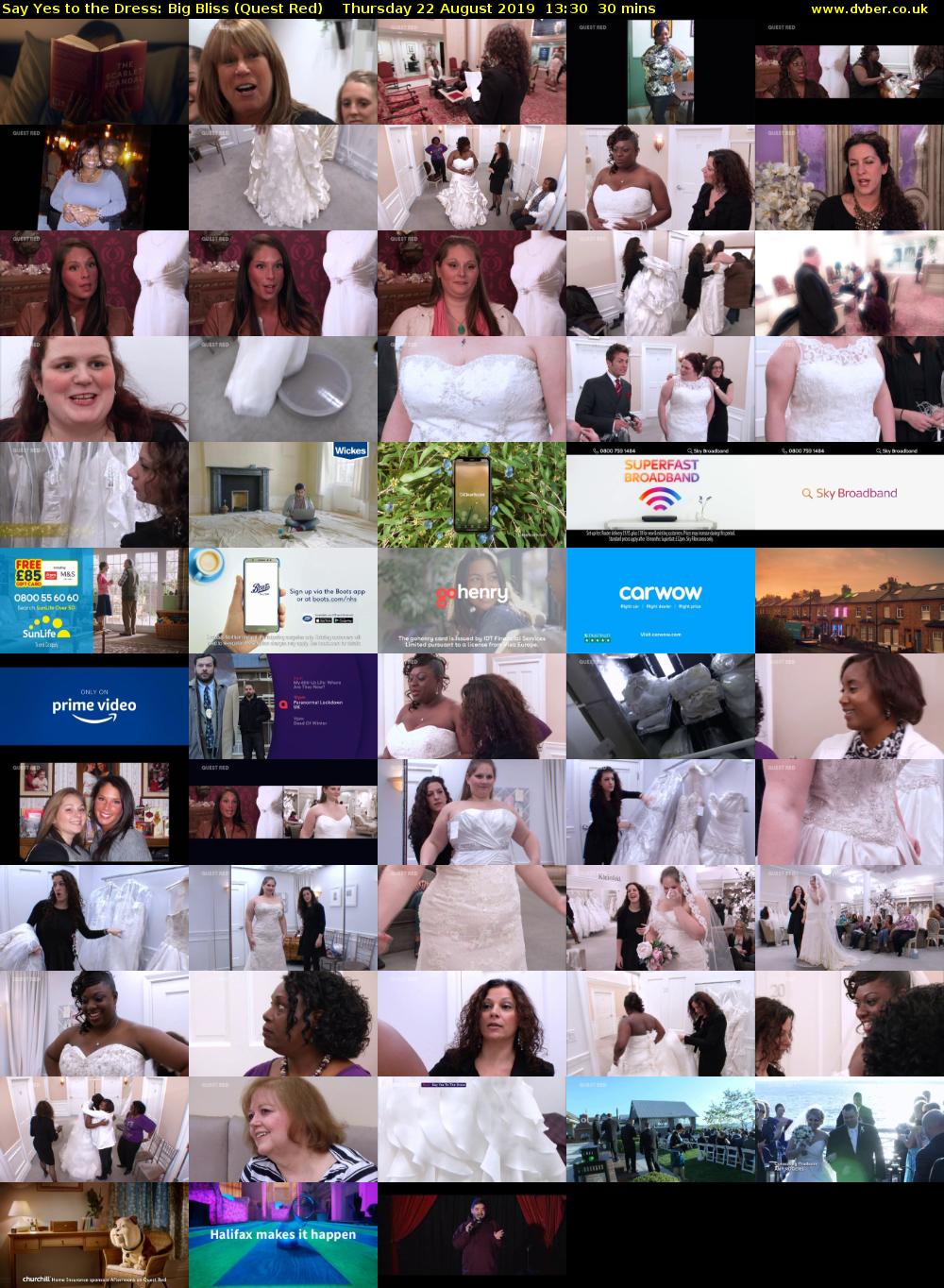 Say Yes to the Dress: Big Bliss (Quest Red) Thursday 22 August 2019 13:30 - 14:00