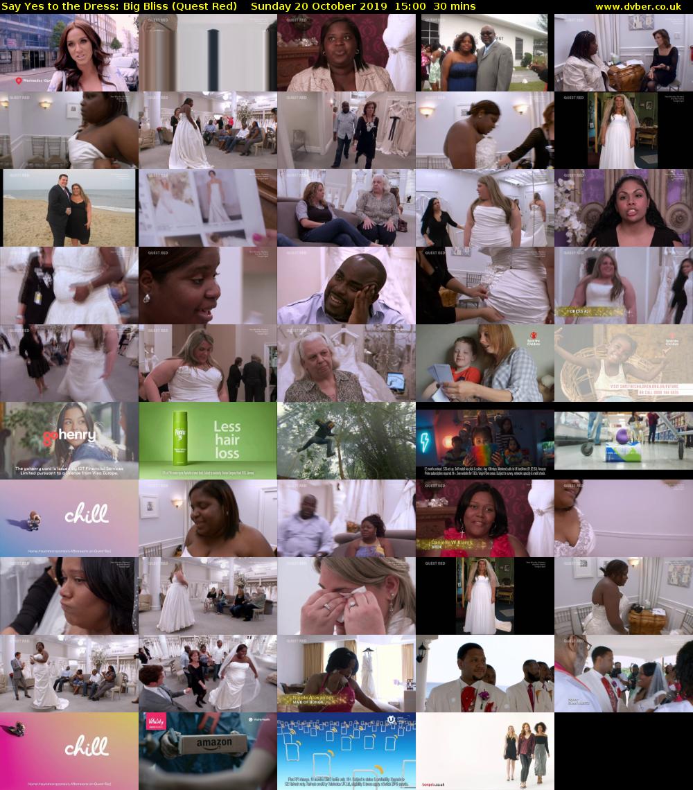 Say Yes to the Dress: Big Bliss (Quest Red) Sunday 20 October 2019 15:00 - 15:30
