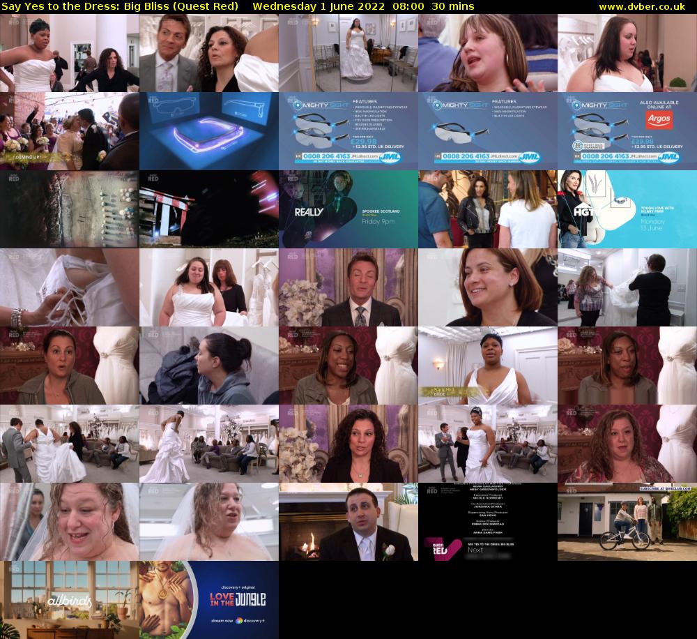 Say Yes to the Dress: Big Bliss (Quest Red) Wednesday 1 June 2022 08:00 - 08:30