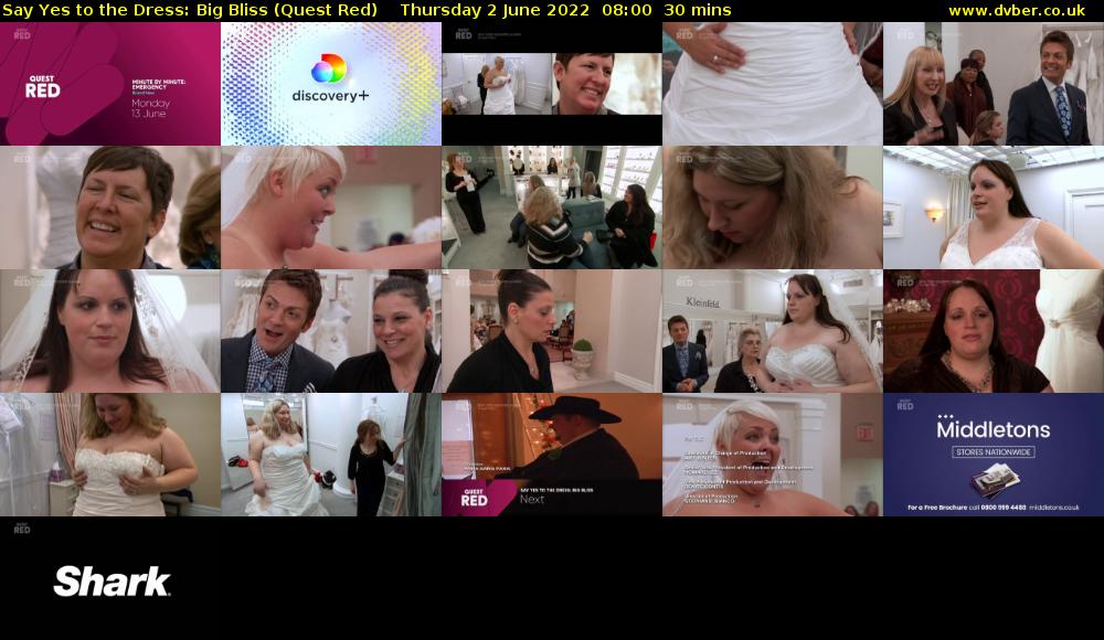 Say Yes to the Dress: Big Bliss (Quest Red) Thursday 2 June 2022 08:00 - 08:30