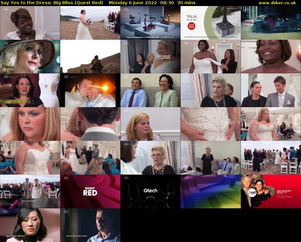 Say Yes to the Dress: Big Bliss (Quest Red) Monday 6 June 2022 08:30 - 09:00