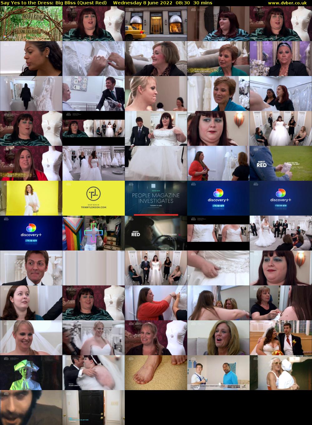 Say Yes to the Dress: Big Bliss (Quest Red) Wednesday 8 June 2022 08:30 - 09:00