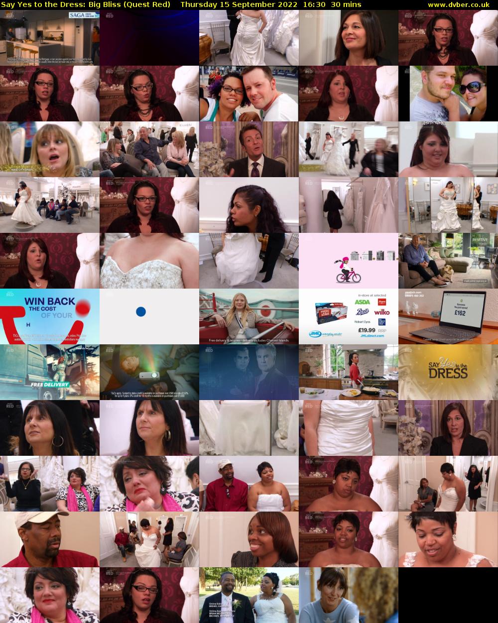 Say Yes to the Dress: Big Bliss (Quest Red) Thursday 15 September 2022 16:30 - 17:00