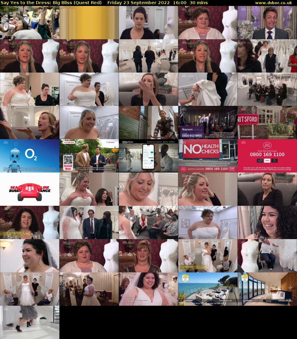 Say Yes to the Dress: Big Bliss (Quest Red) Friday 23 September 2022 16:00 - 16:30