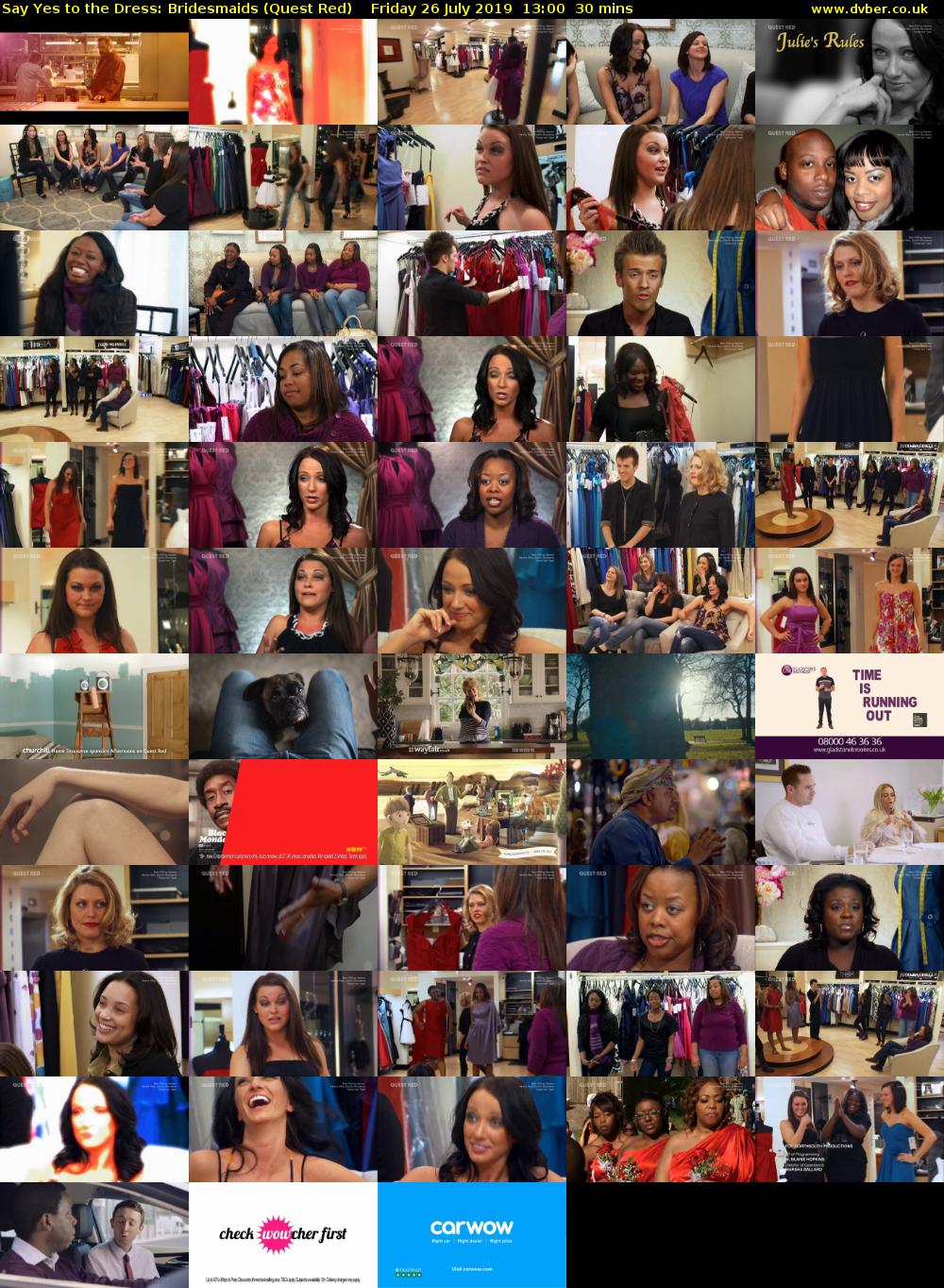 Say Yes to the Dress: Bridesmaids (Quest Red) Friday 26 July 2019 13:00 - 13:30