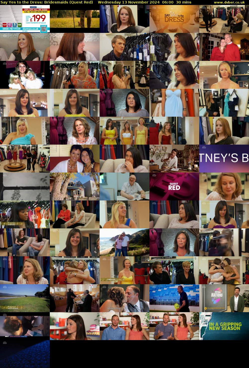 Say Yes to the Dress: Bridesmaids (Quest Red) Wednesday 13 November 2024 06:00 - 06:30