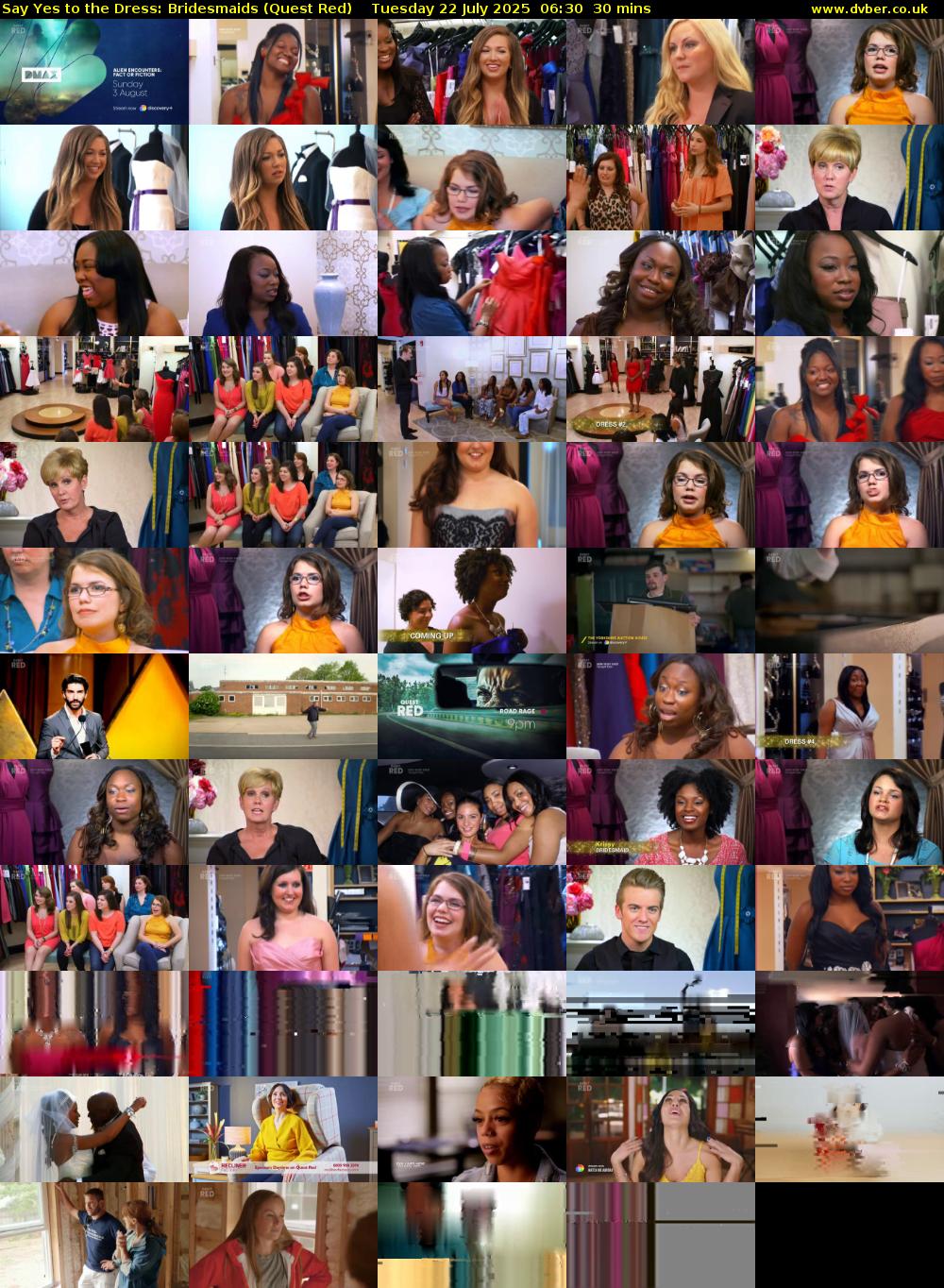Say Yes to the Dress: Bridesmaids (Quest Red) Tuesday 22 July 2025 06:30 - 07:00