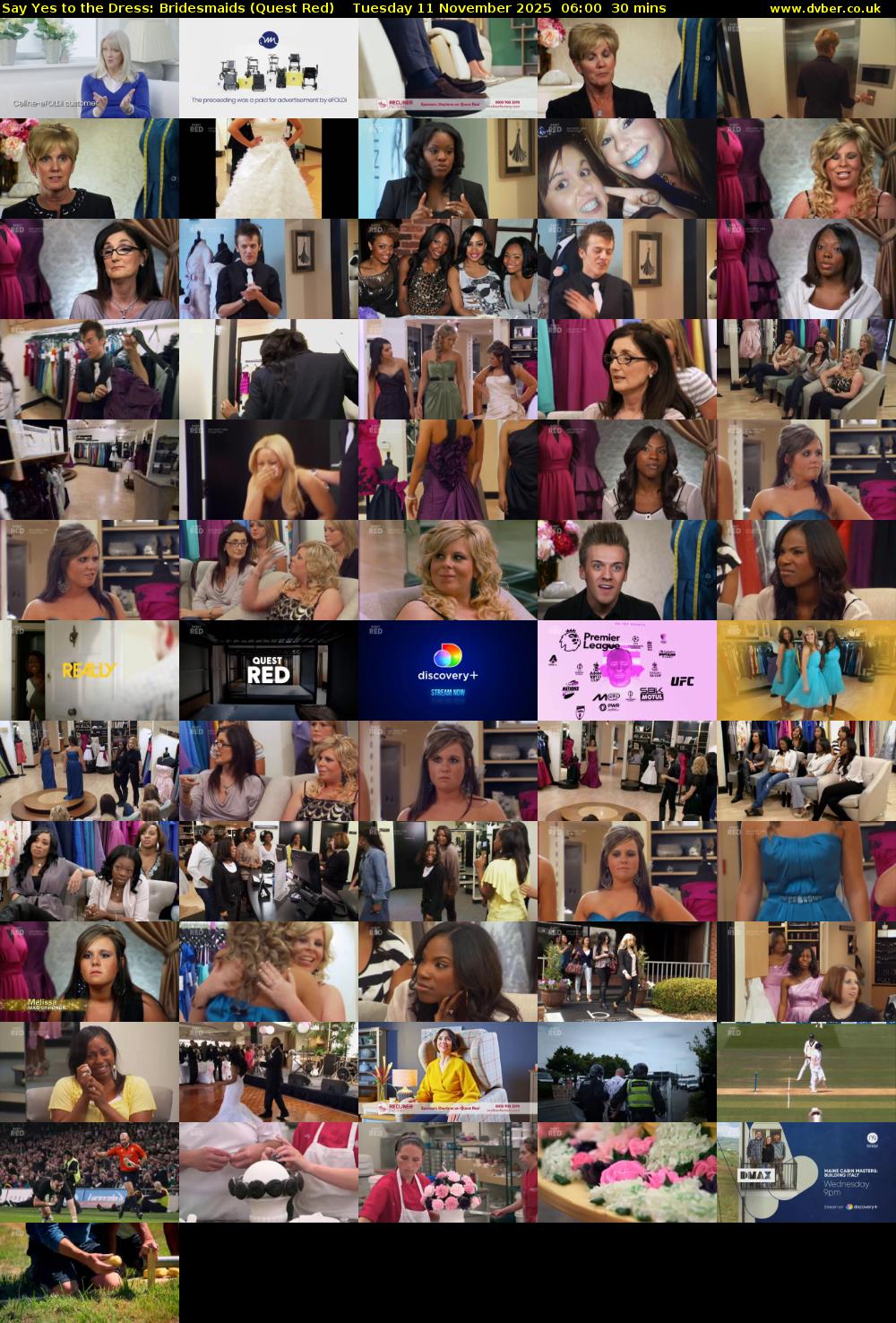 Say Yes to the Dress: Bridesmaids (Quest Red) Tuesday 11 November 2025 06:00 - 06:30