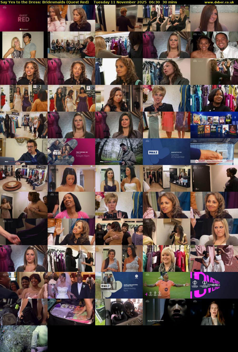 Say Yes to the Dress: Bridesmaids (Quest Red) Tuesday 11 November 2025 06:30 - 07:00