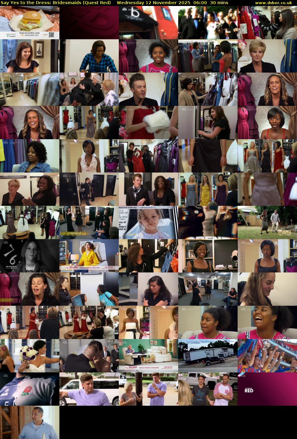 Say Yes to the Dress: Bridesmaids (Quest Red) Wednesday 12 November 2025 06:00 - 06:30