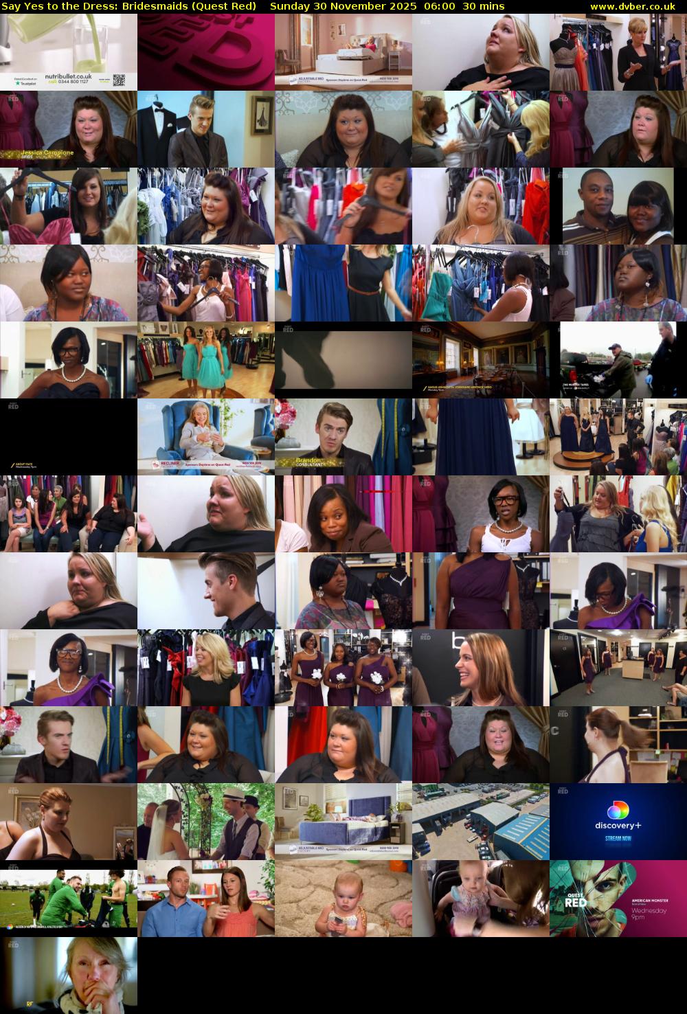 Say Yes to the Dress: Bridesmaids (Quest Red) Sunday 30 November 2025 06:00 - 06:30