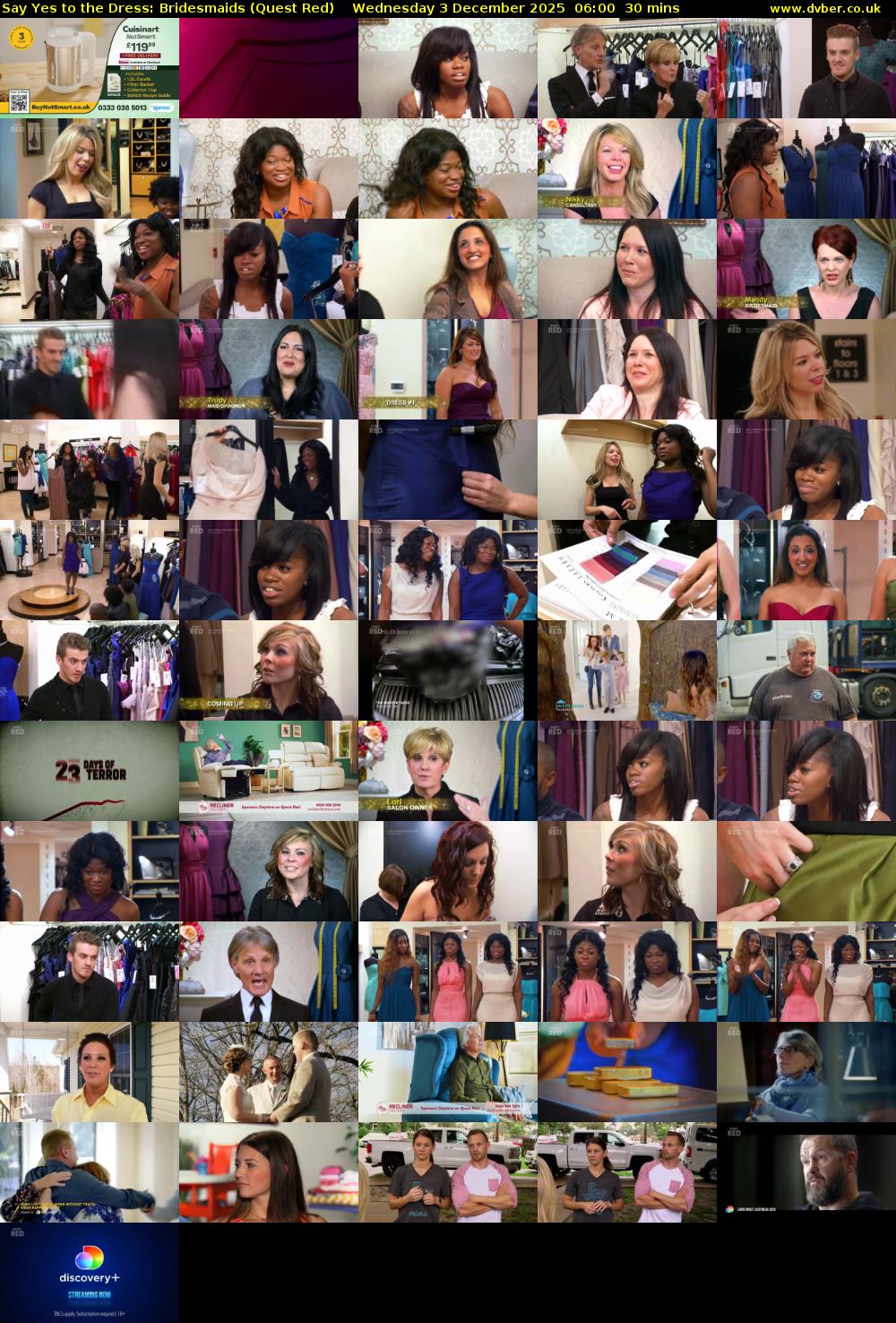 Say Yes to the Dress: Bridesmaids (Quest Red) Wednesday 3 December 2025 06:00 - 06:30