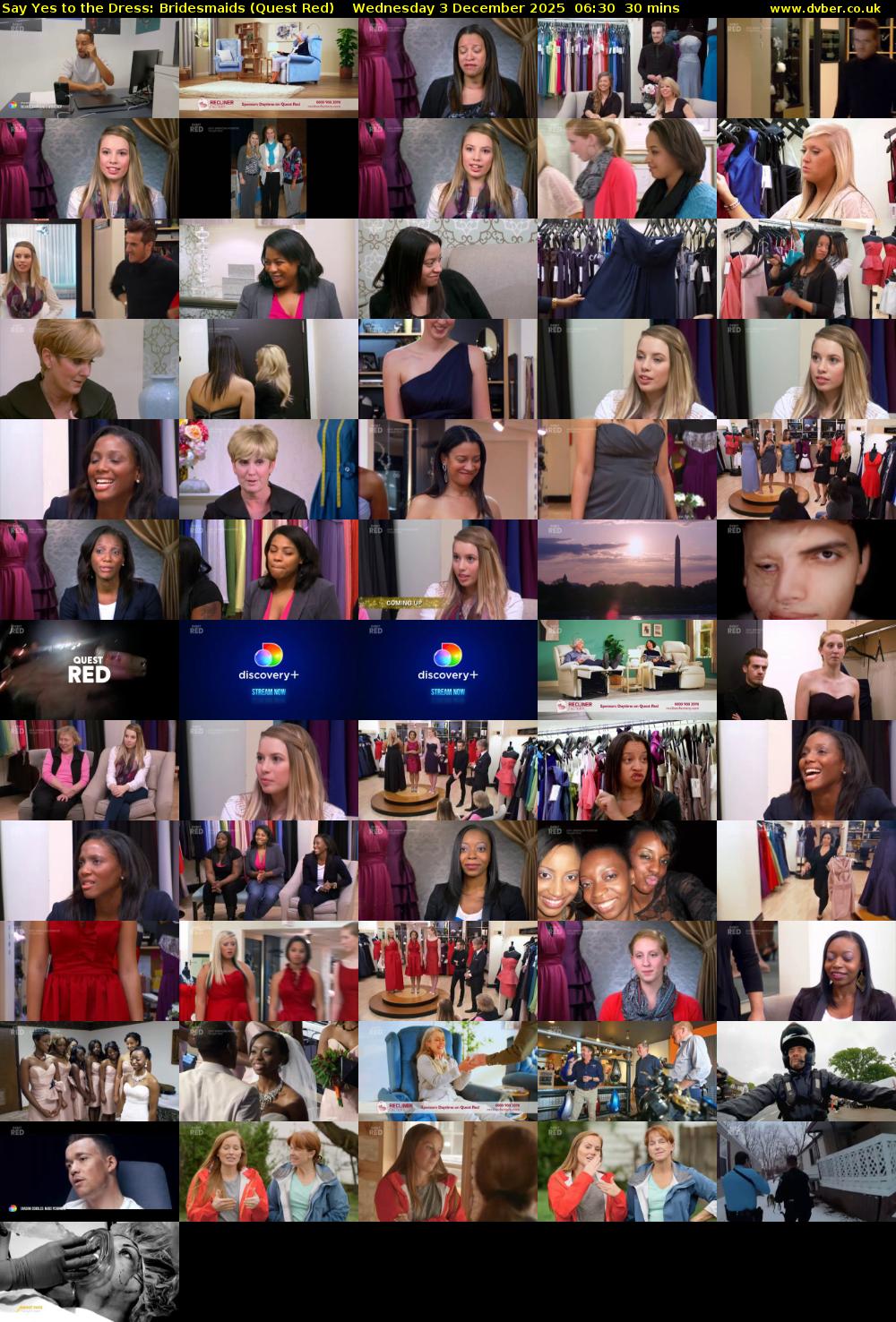 Say Yes to the Dress: Bridesmaids (Quest Red) Wednesday 3 December 2025 06:30 - 07:00