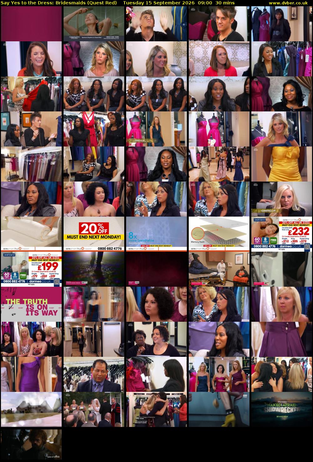 Say Yes to the Dress: Bridesmaids (Quest Red) Tuesday 15 September 2026 09:00 - 09:30