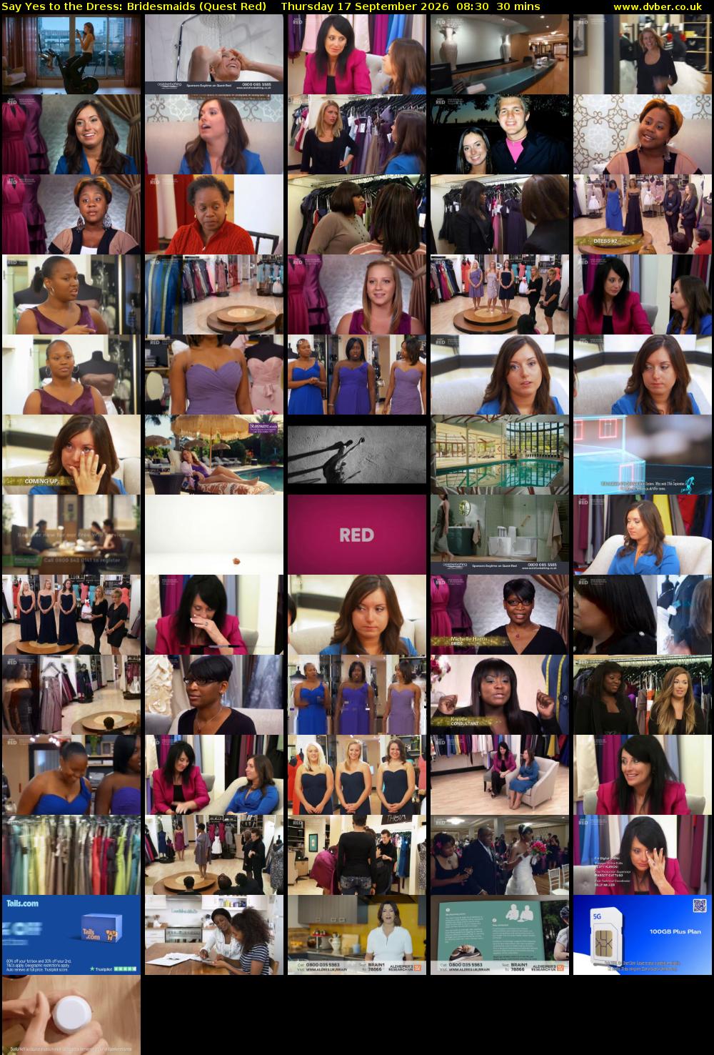 Say Yes to the Dress: Bridesmaids (Quest Red) Thursday 17 September 2026 08:30 - 09:00