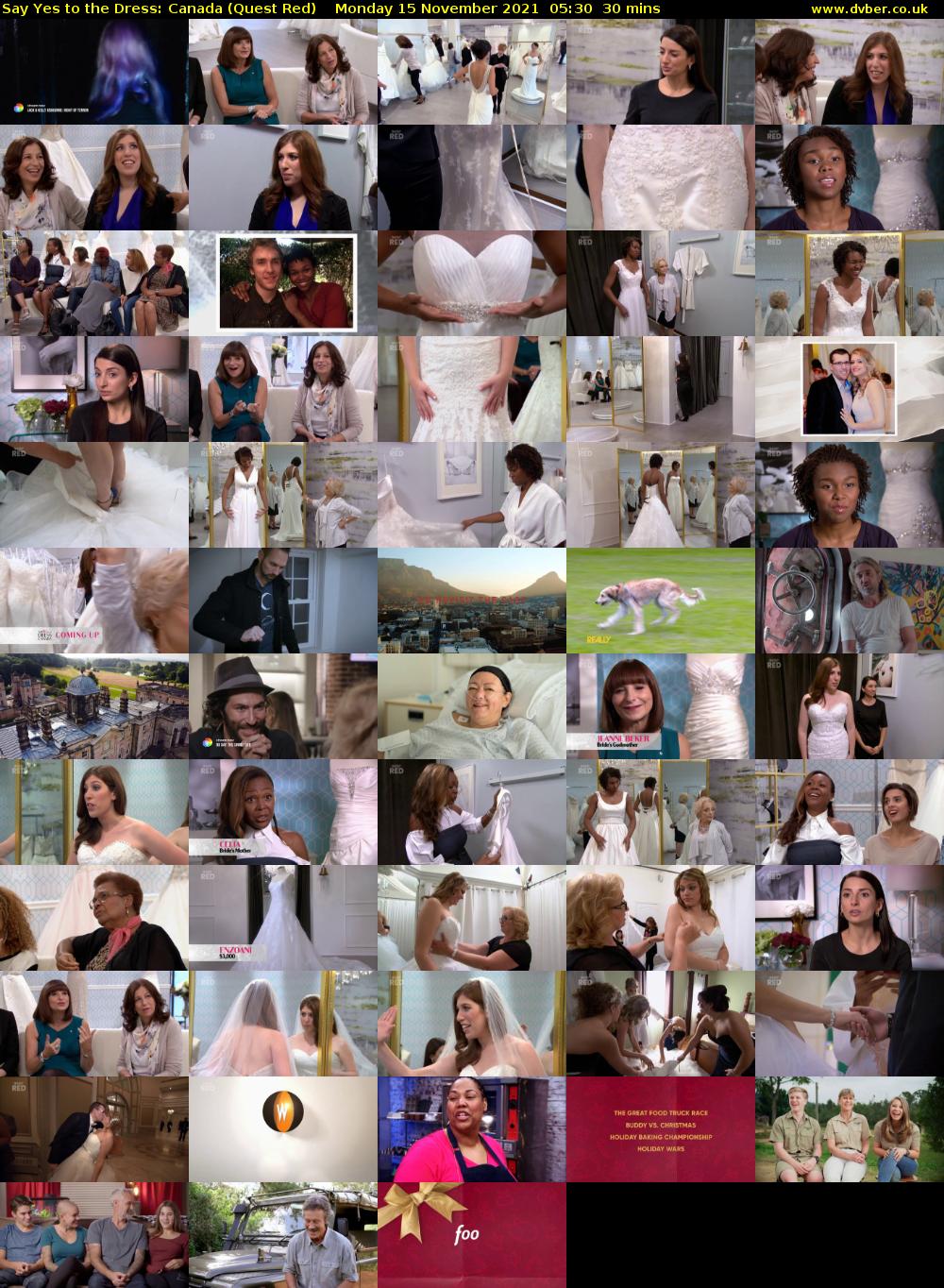 Say Yes to the Dress: Canada (Quest Red) Monday 15 November 2021 05:30 - 06:00