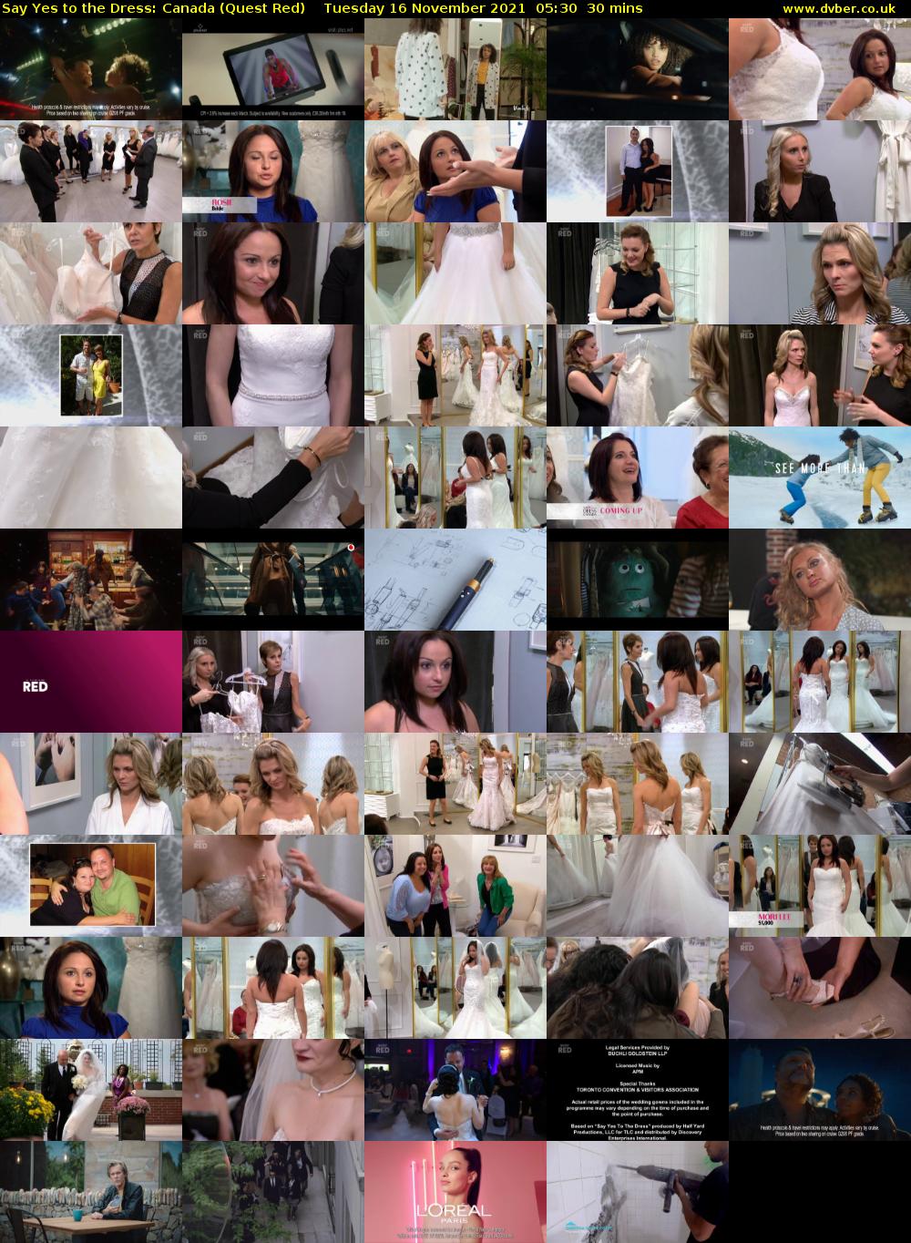 Say Yes to the Dress: Canada (Quest Red) Tuesday 16 November 2021 05:30 - 06:00