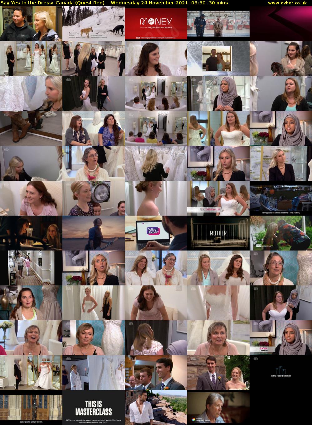 Say Yes to the Dress: Canada (Quest Red) Wednesday 24 November 2021 05:30 - 06:00